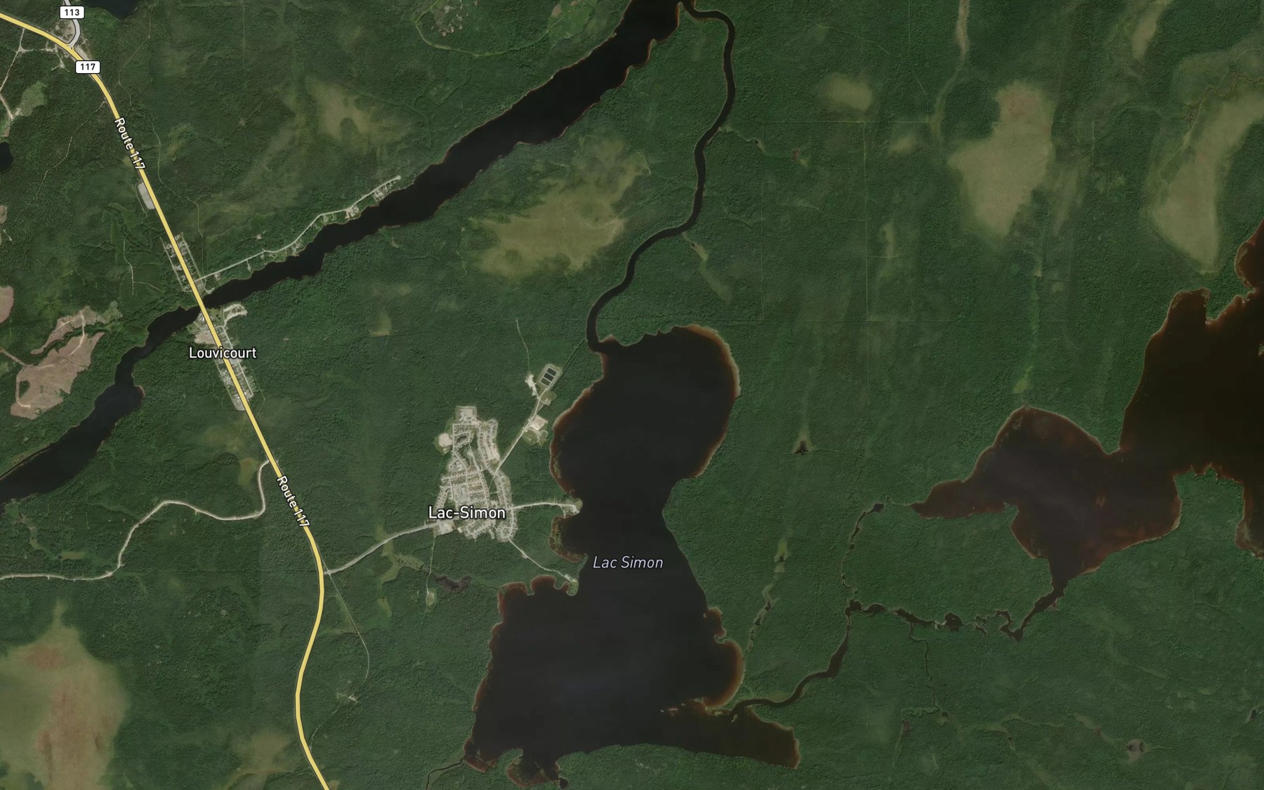 Satellite map of the Lac Simon
