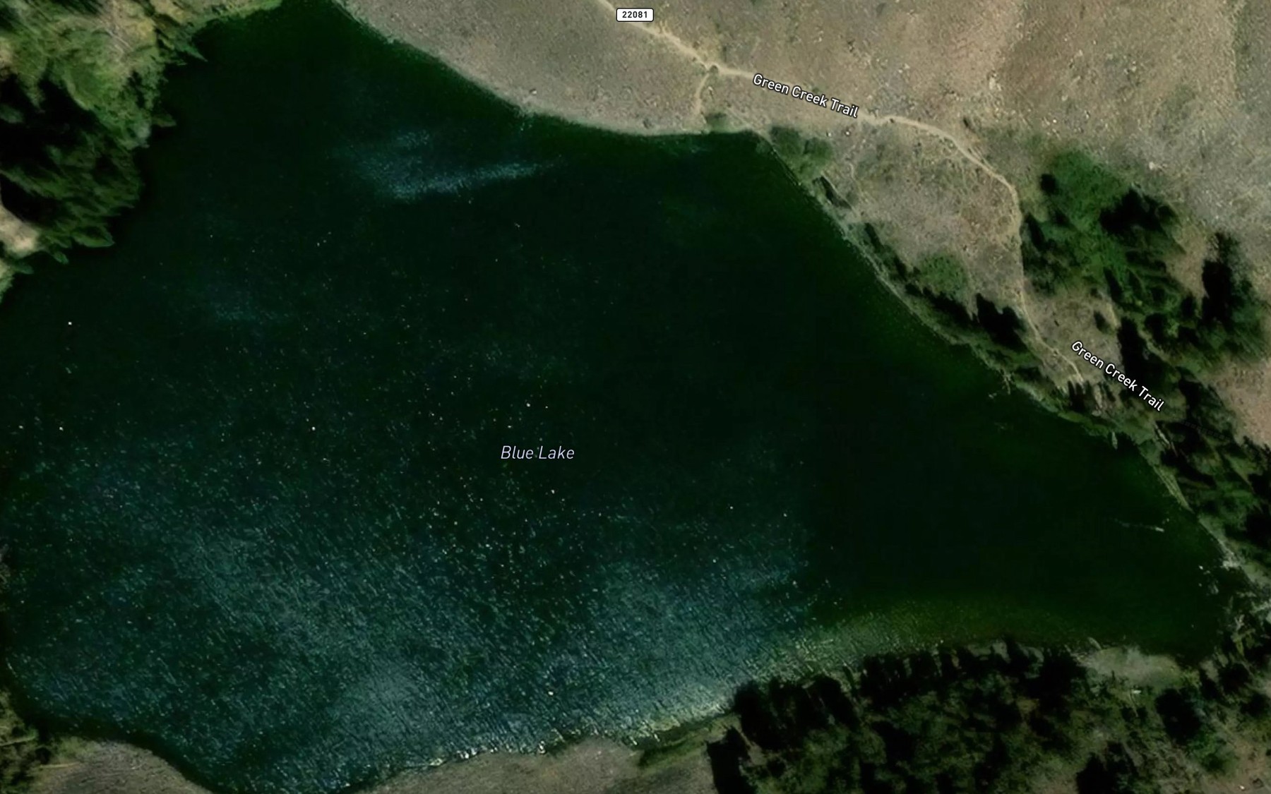 Satellite map of the Blue Lake