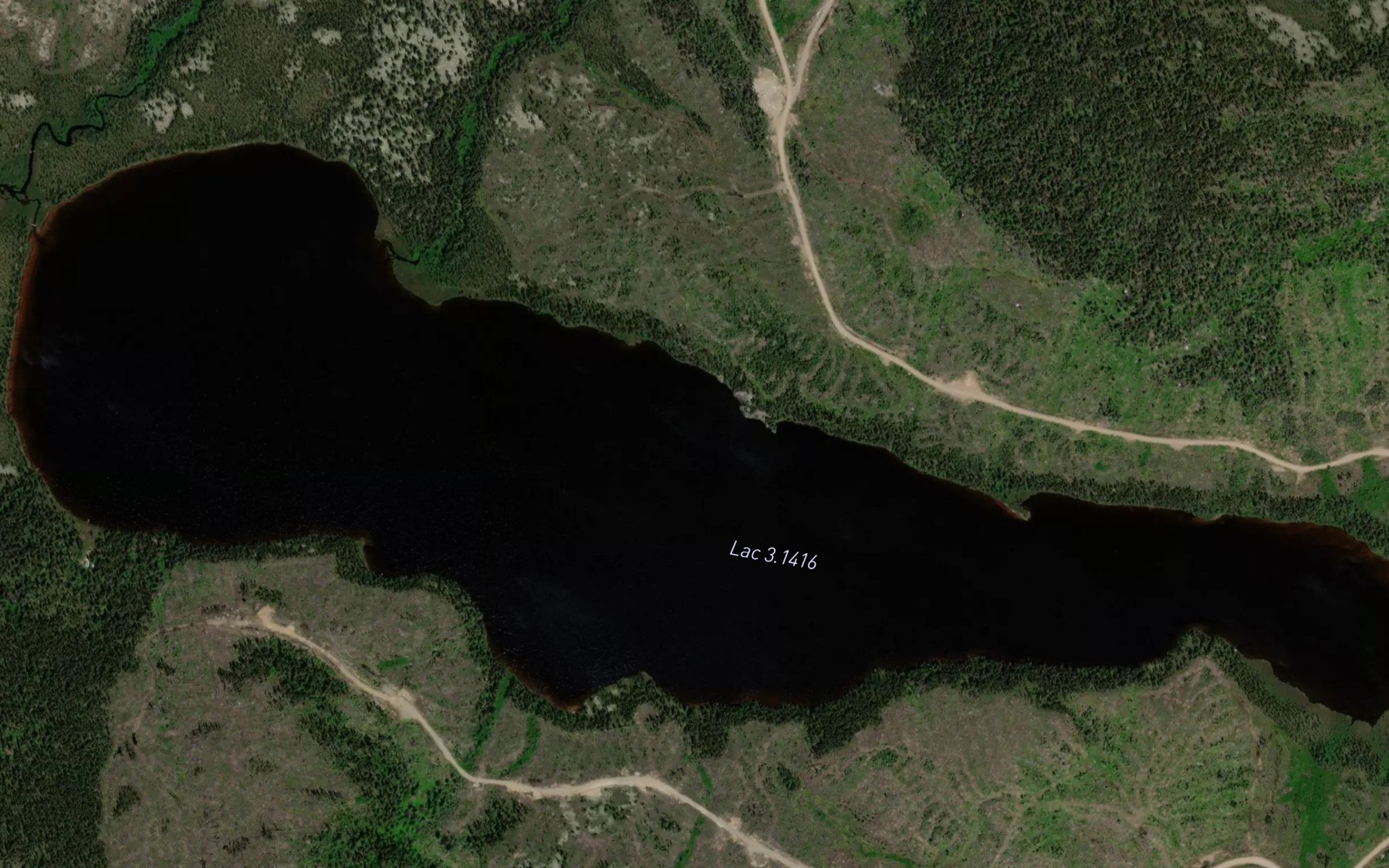 Satellite map of the Lac 3.1416