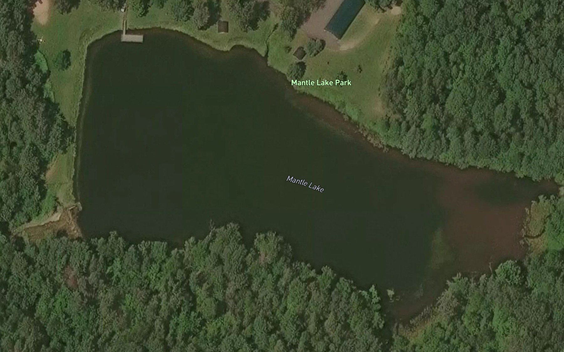 Satellite map of the Mantle Lake