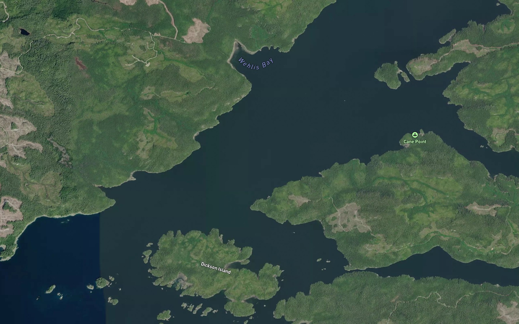 Satellite map of the Wells Passage