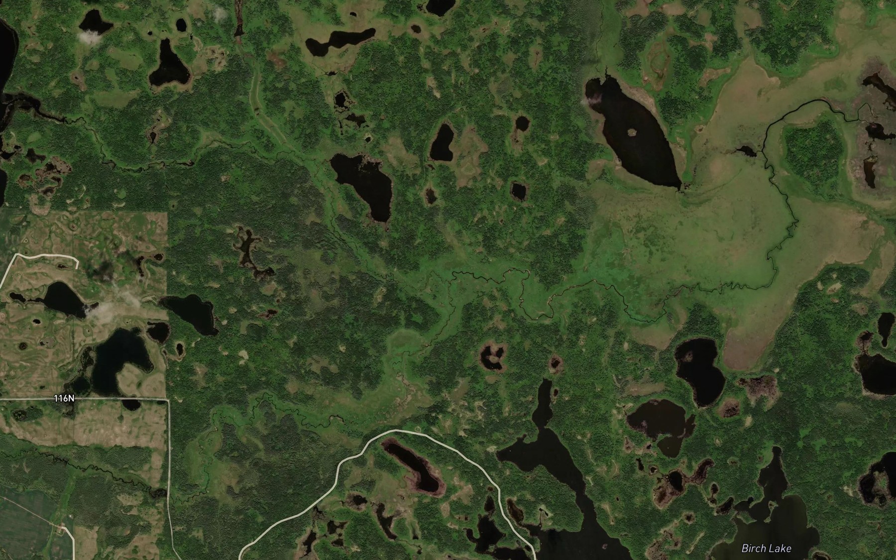Satellite map of the Bone Creek