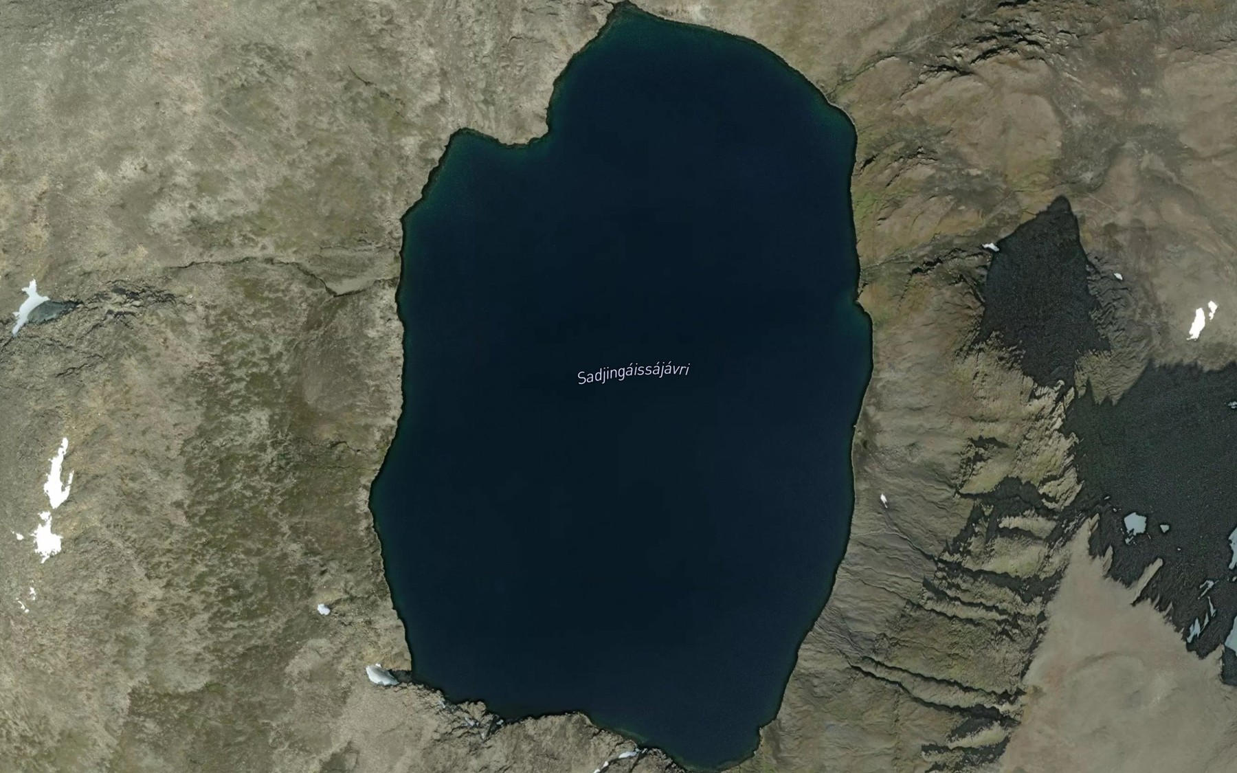 Satellite map of the Sadjingaissajavri