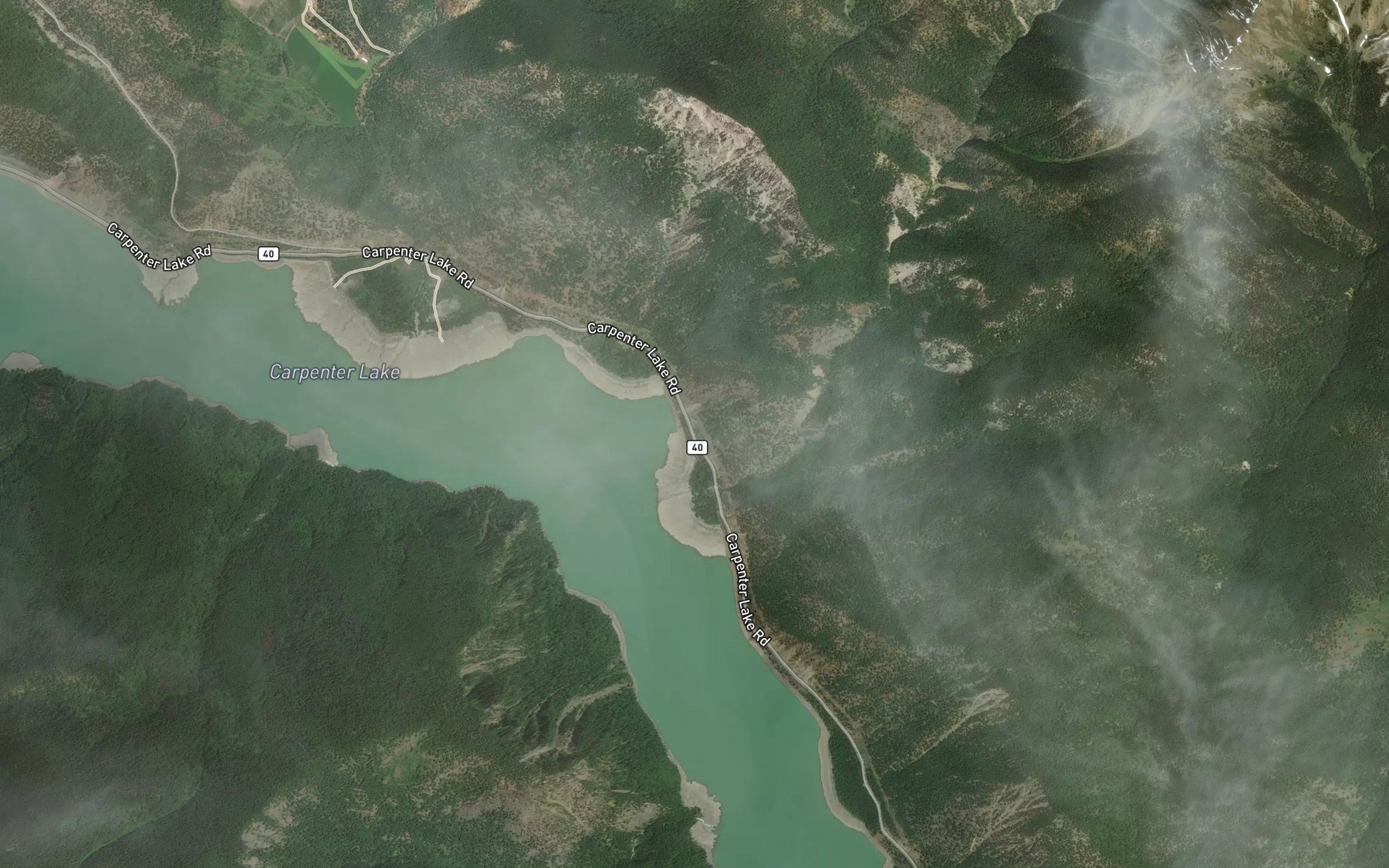 Satellite map of the Bighorn Creek