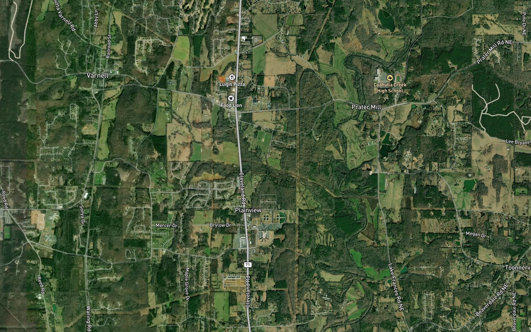 Satellite map of the Stone Branch