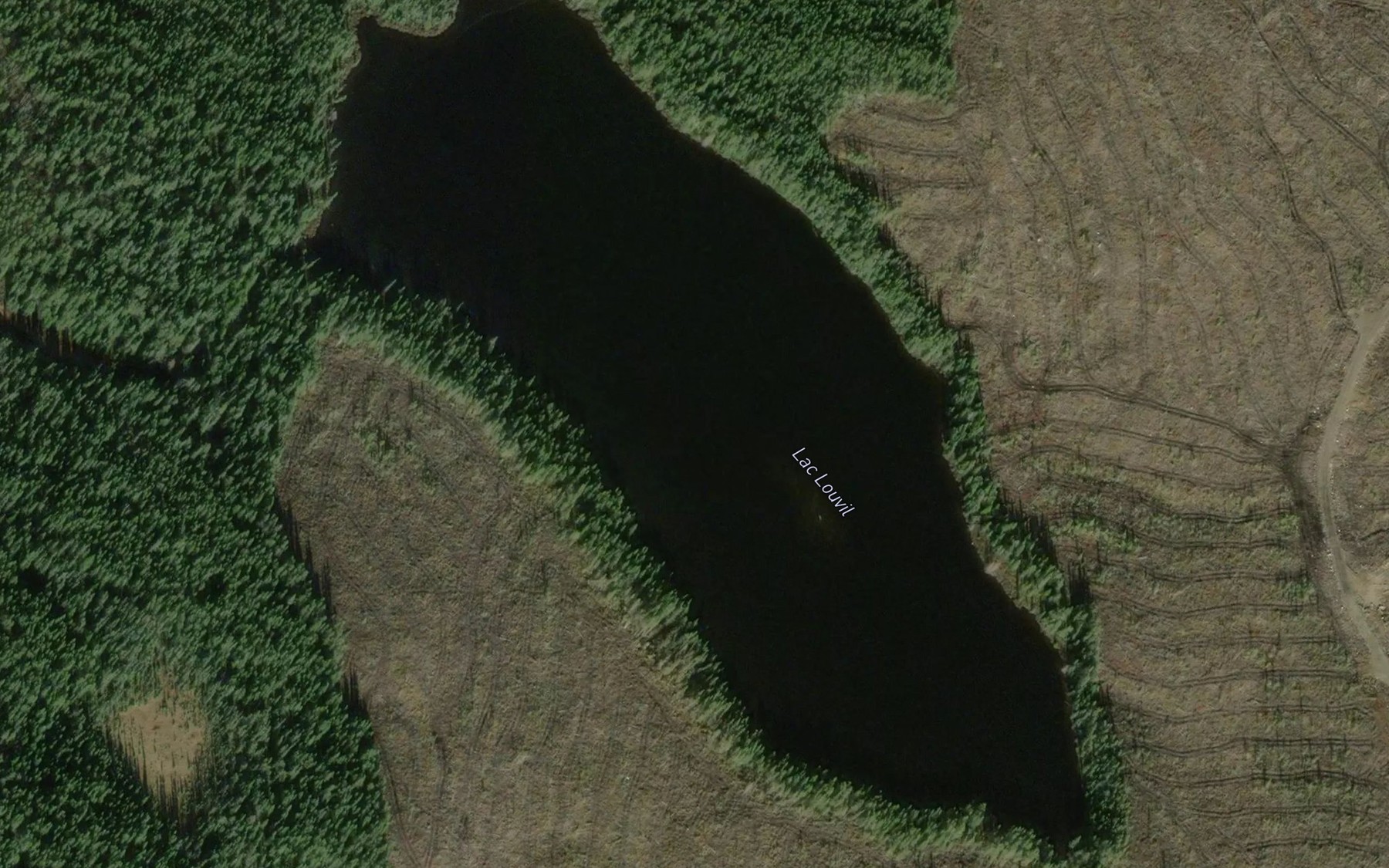 Satellite map of the Lac Louvil