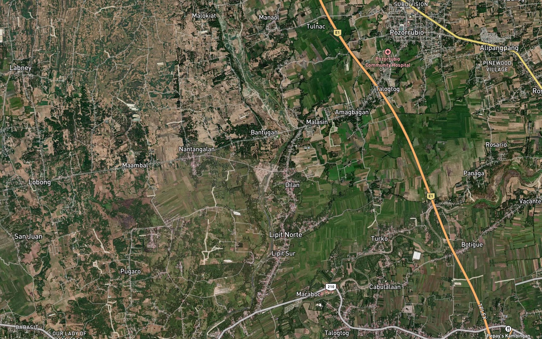 Satellite map of the Maloquiat River