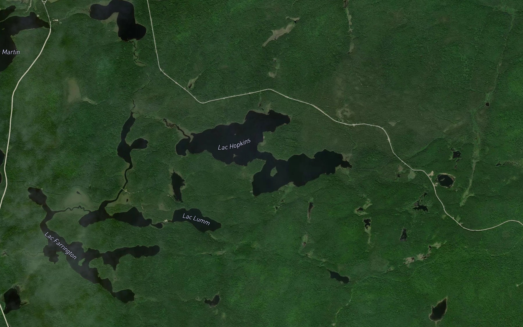Satellite map of the Lac Hopkins