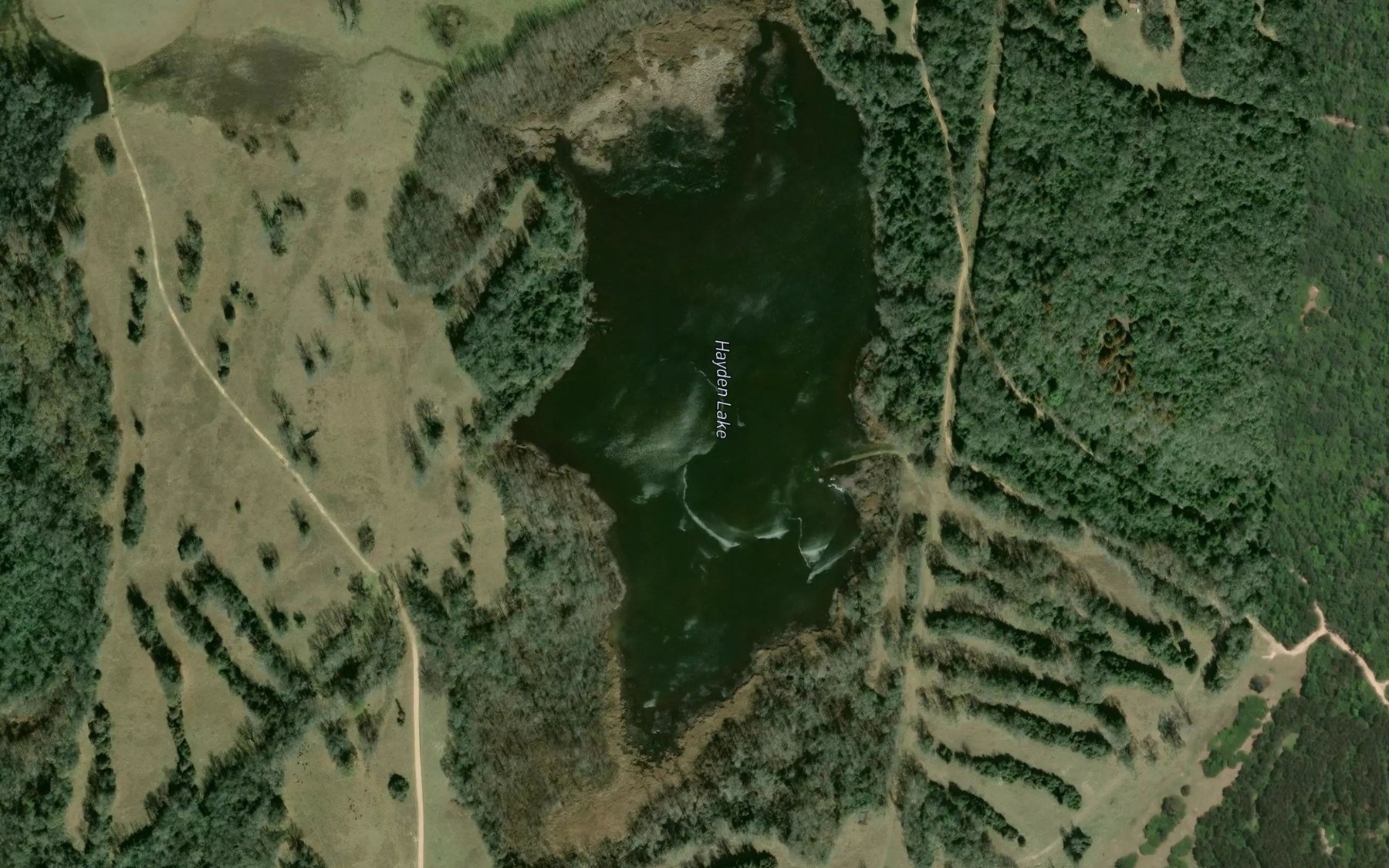 Satellite map of the Hayden Lake