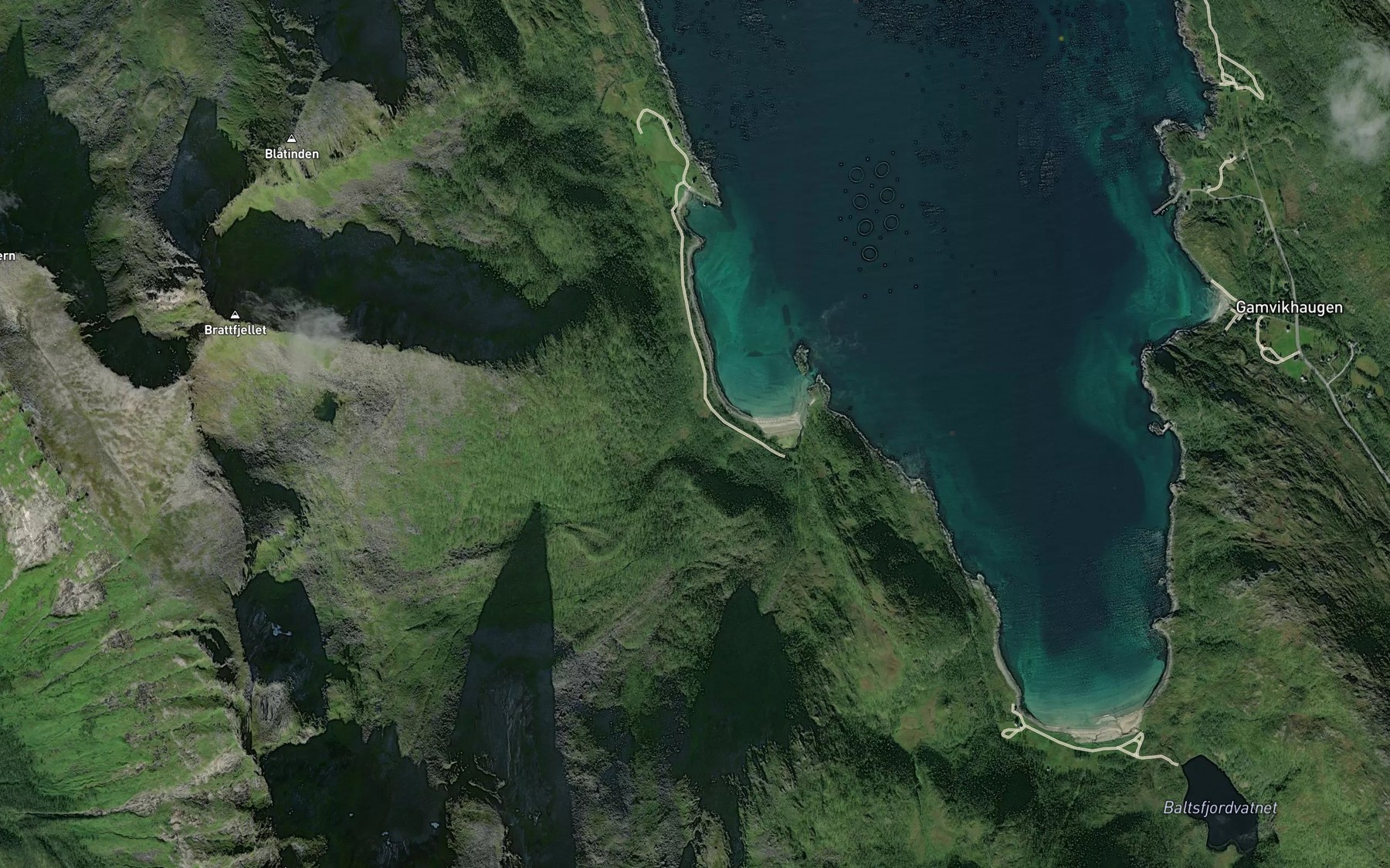 Satellite map of the Smaelven