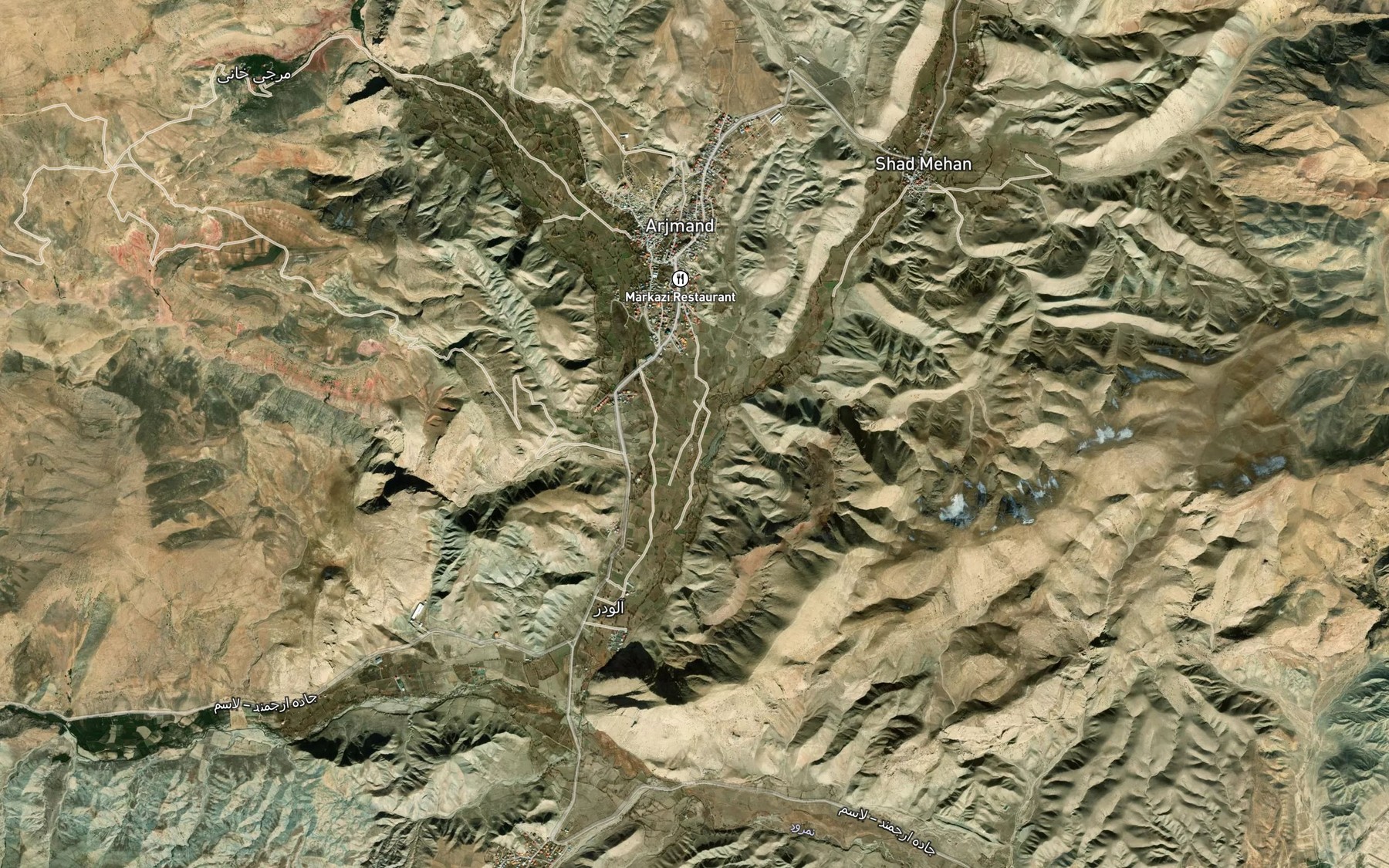 Satellite map of the Farah Rud