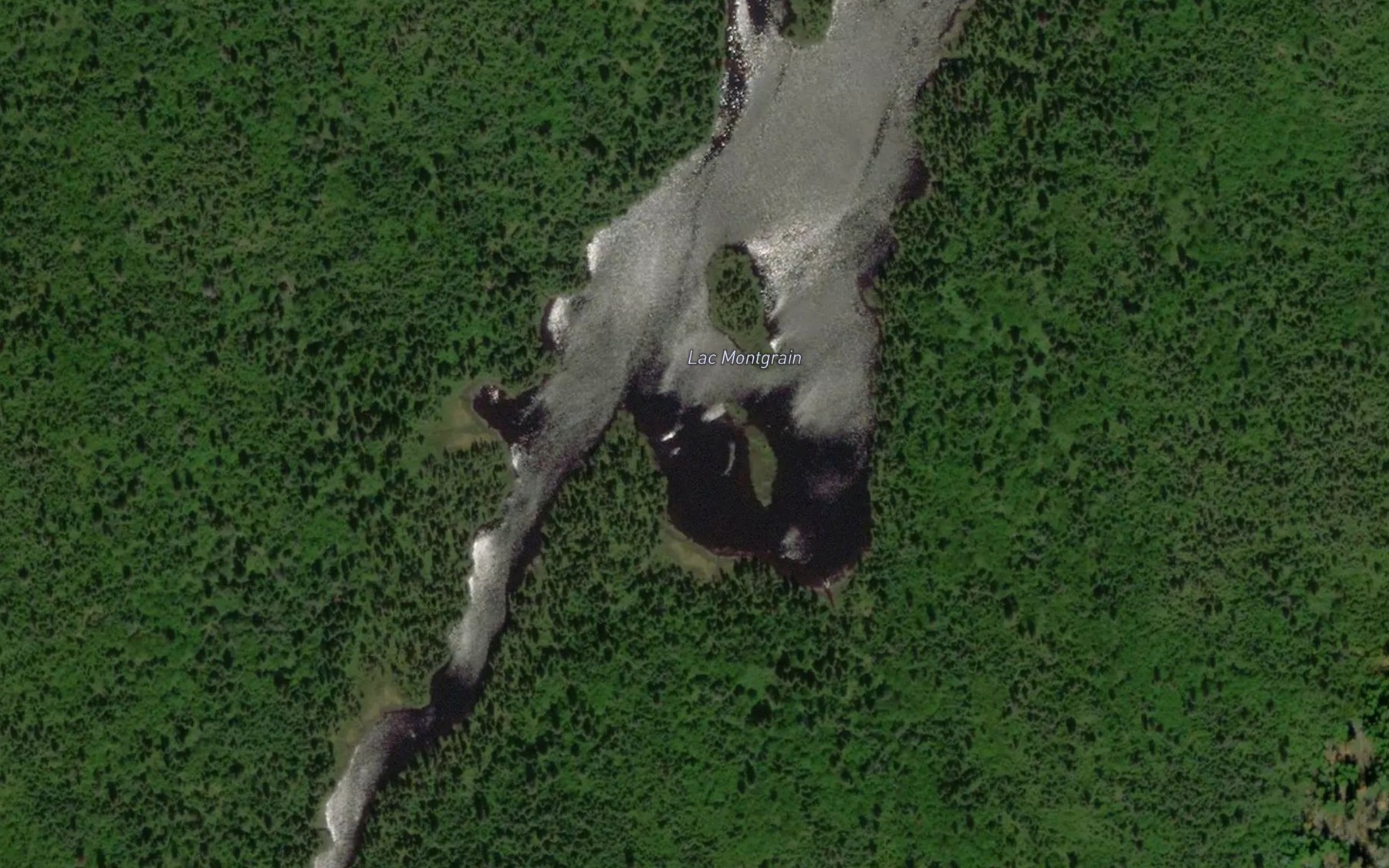 Satellite map of the Lac Montgrain