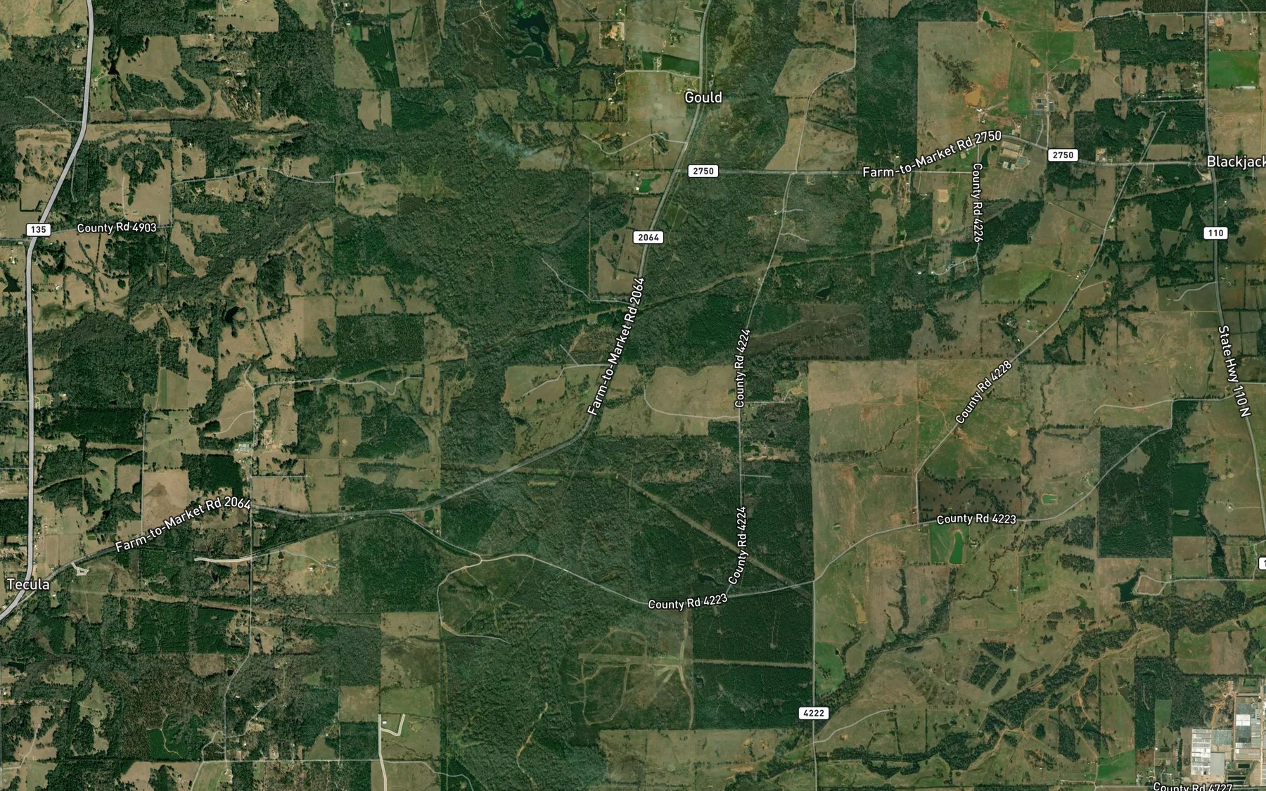 Satellite map of the Dickey Branch