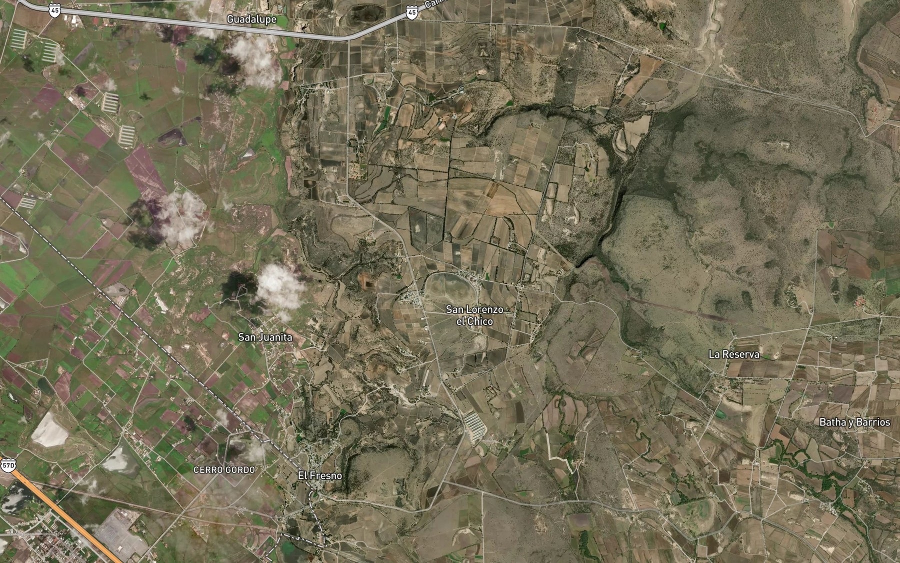 Satellite map of the Bordo la Laguna
