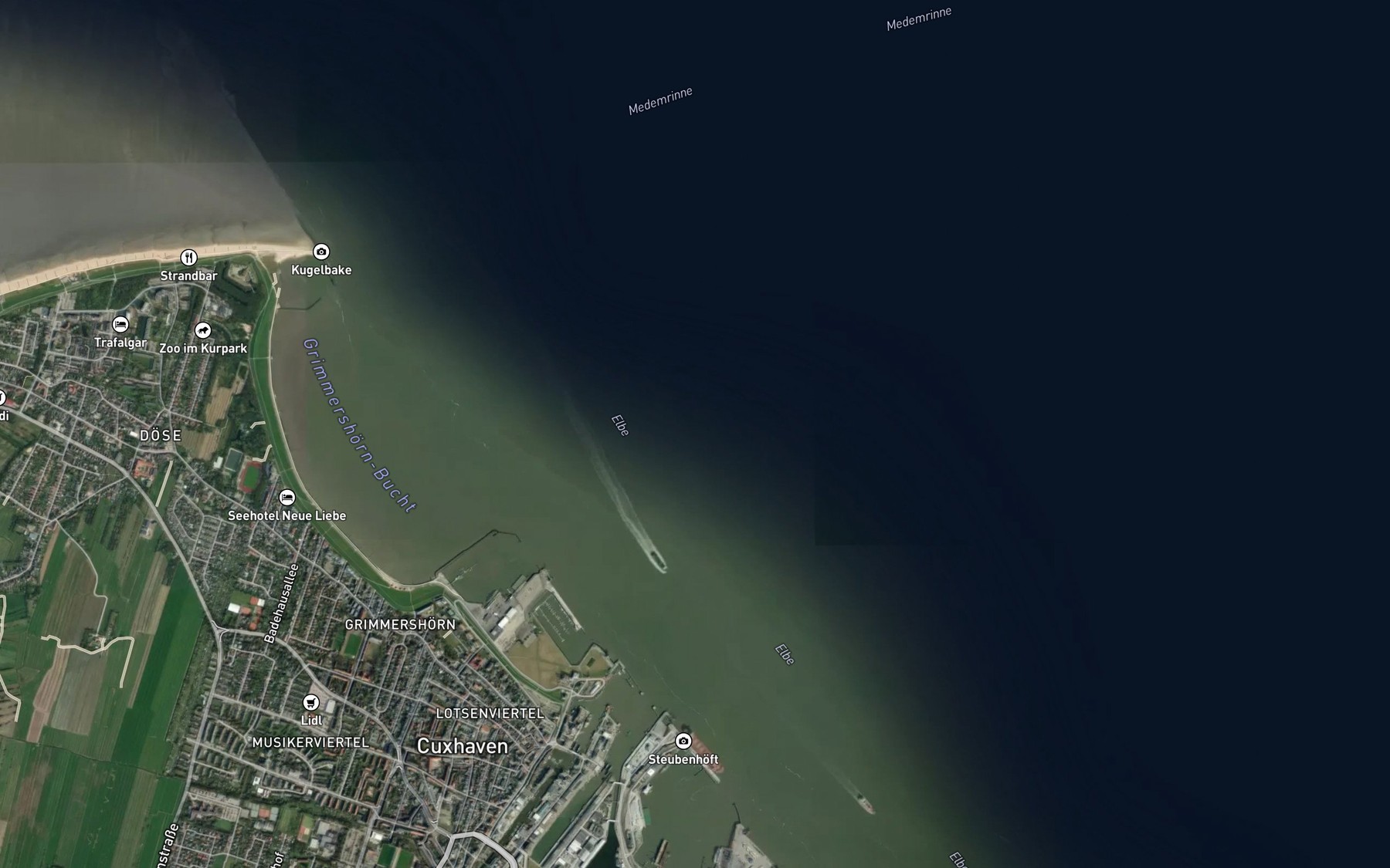 Satellite map of the Cuxhaven-Reede