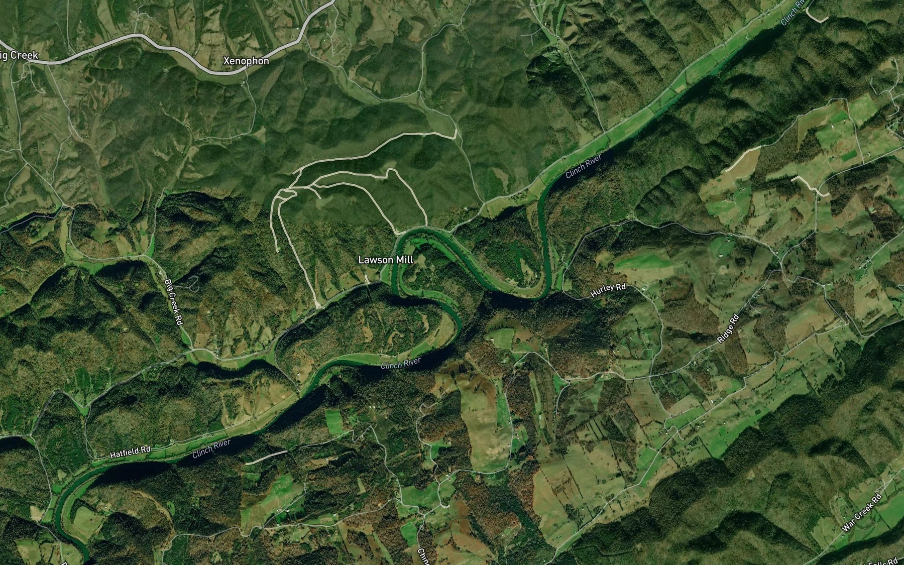 Satellite map of the Lawson Bend