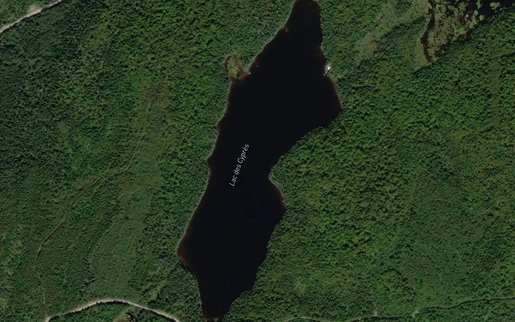 Satellite map of the Lac des Cypres