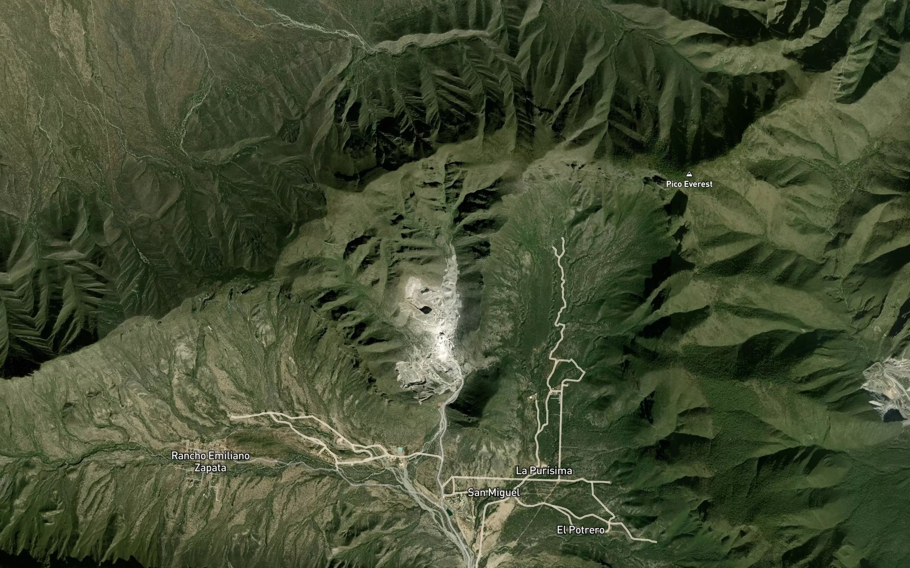 Satellite map of the La Quemada