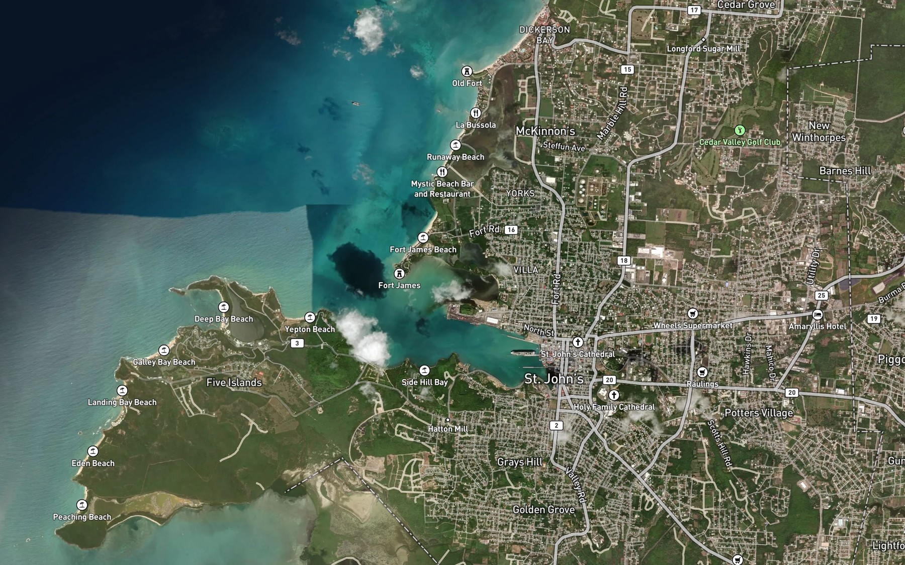 Satellite map of the The Cove