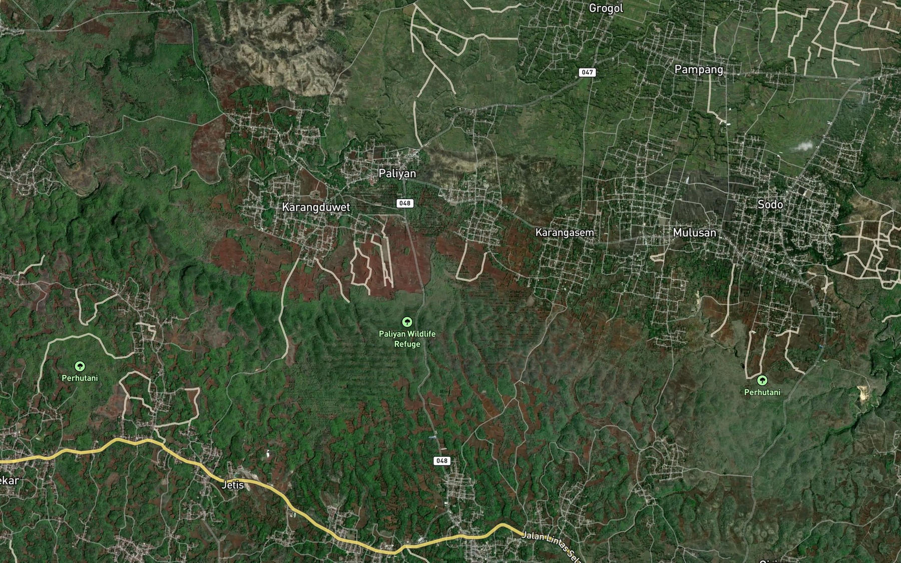 Satellite map of the Telaga Ngringin