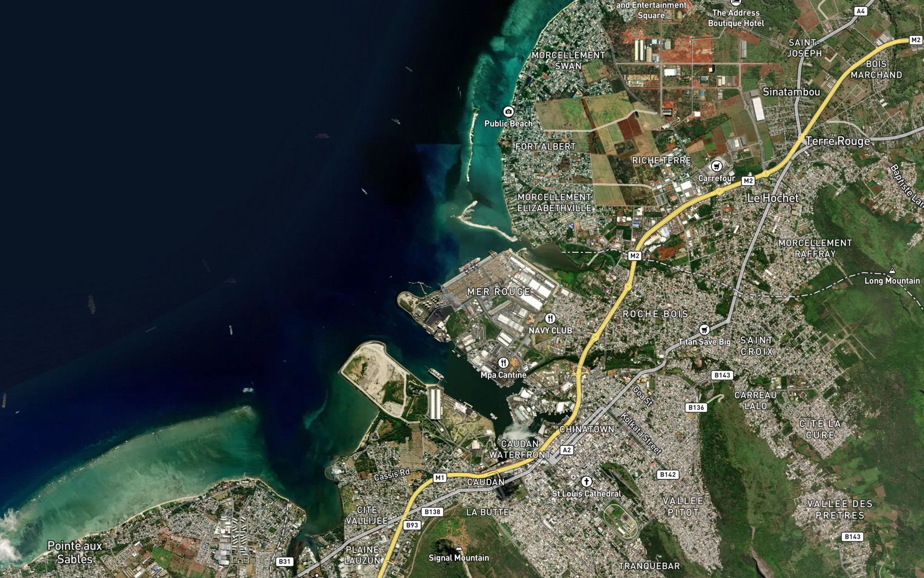 Satellite map of the Mer Rouge