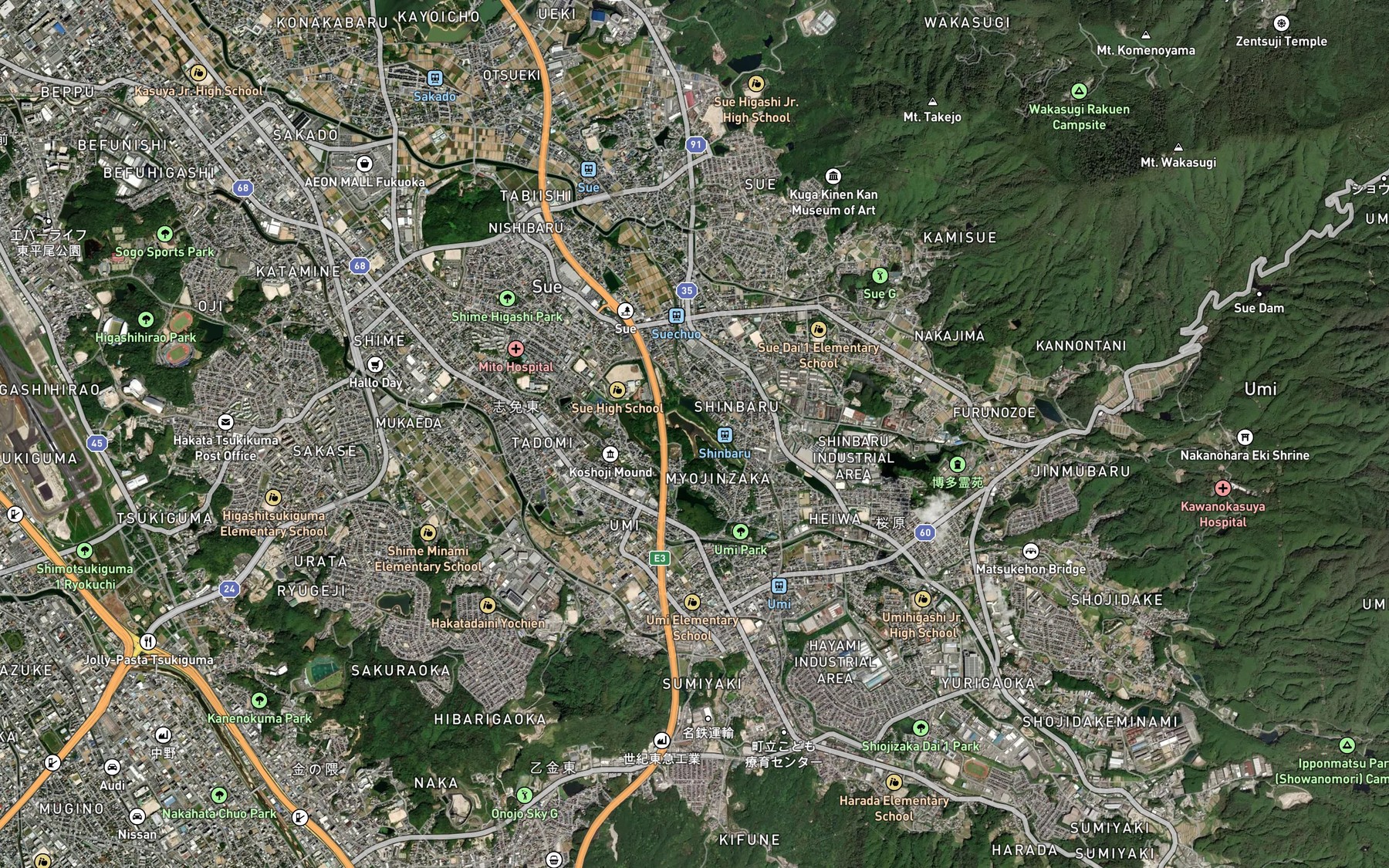 Satellite map of the Daifuku Ike