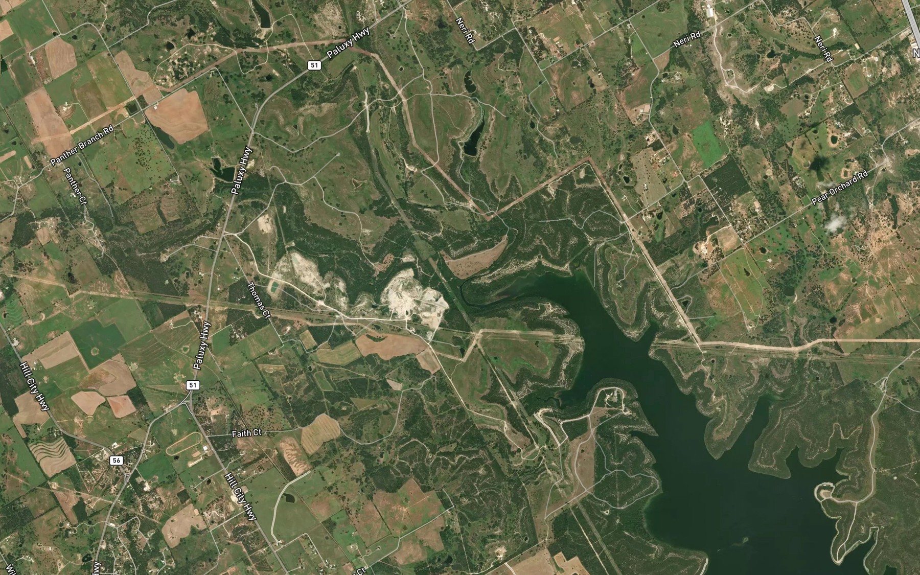 Satellite map of the Panter Branch