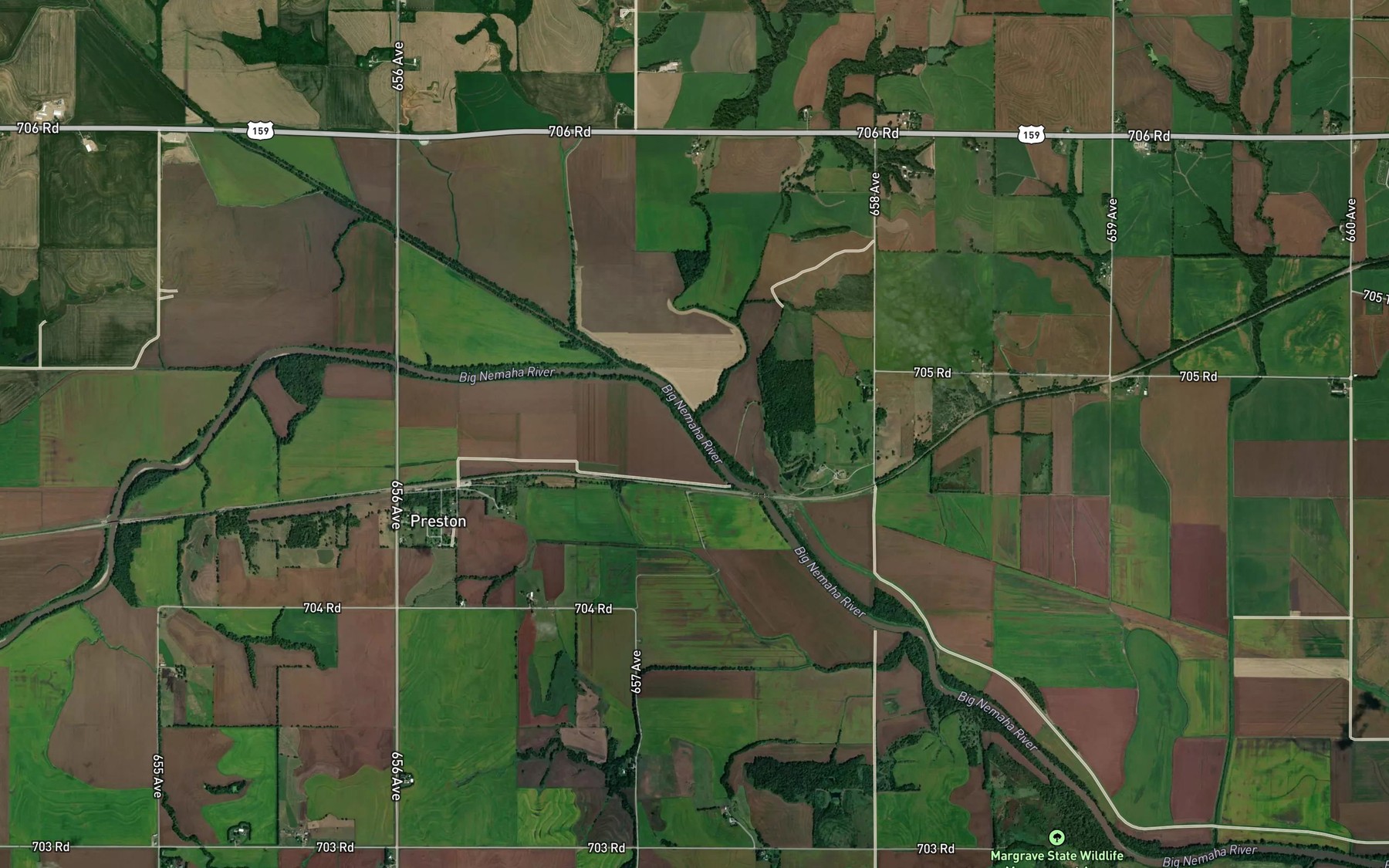 Satellite map of the Canada Creek