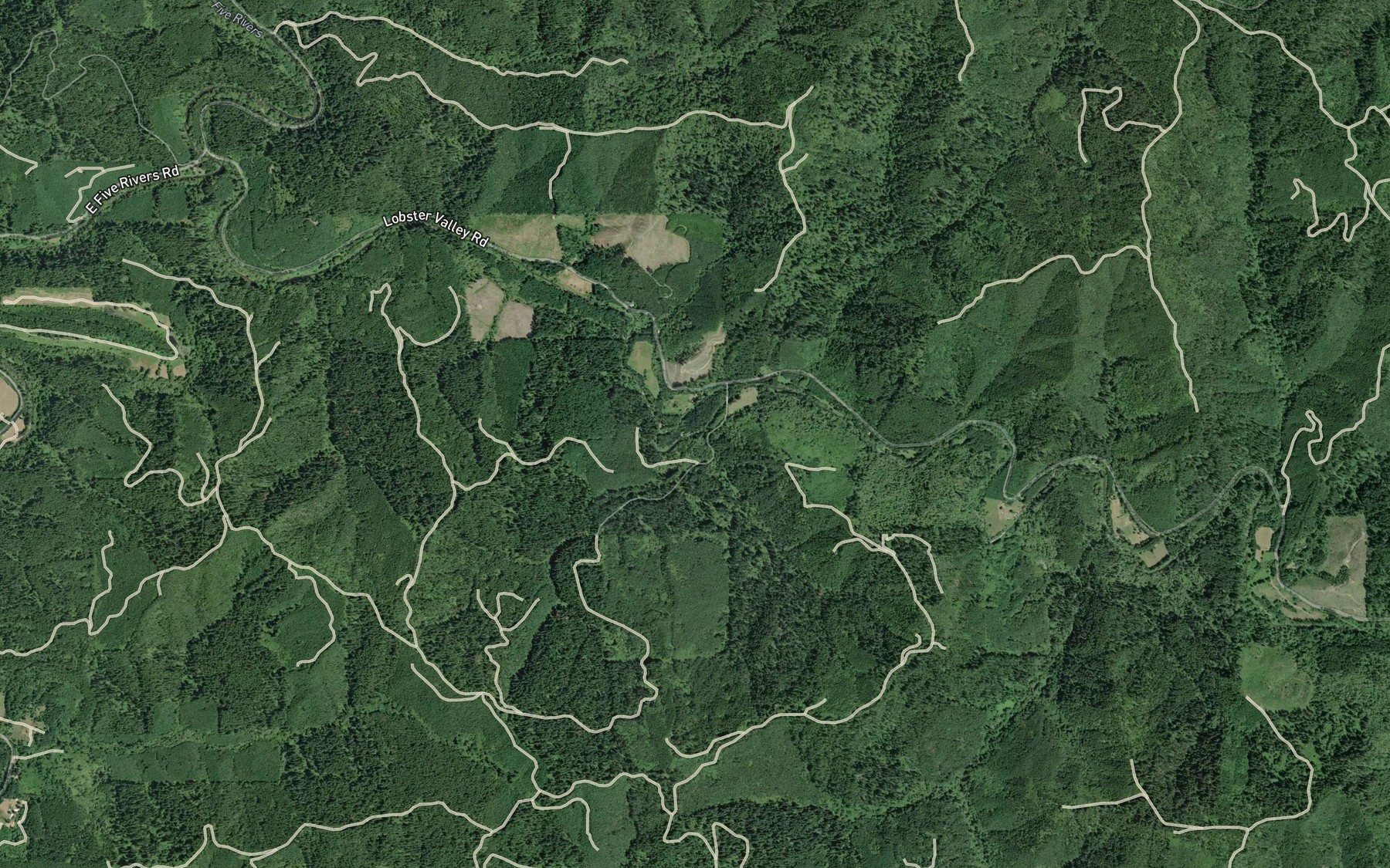 Satellite map of the Crooked Creek
