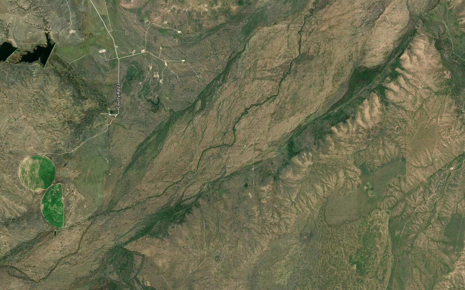 Satellite map of the White Deer Creek