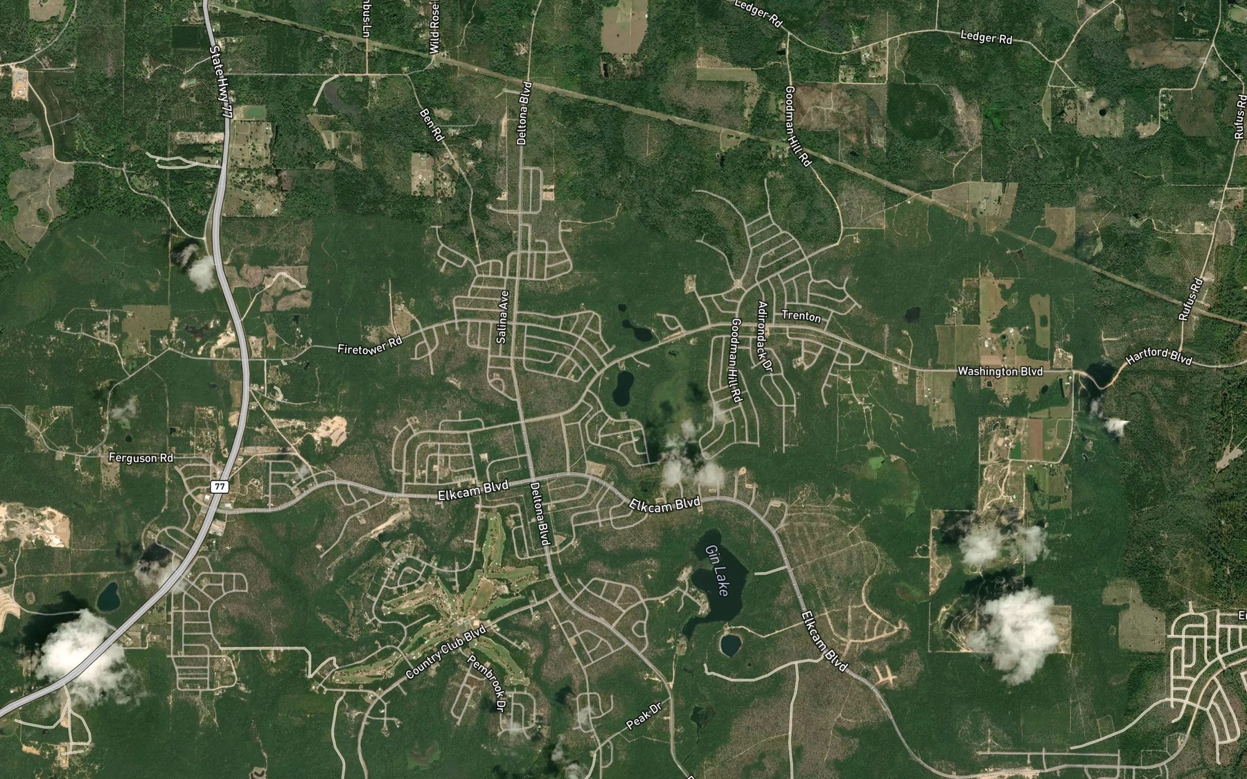 Satellite map of the White Lake