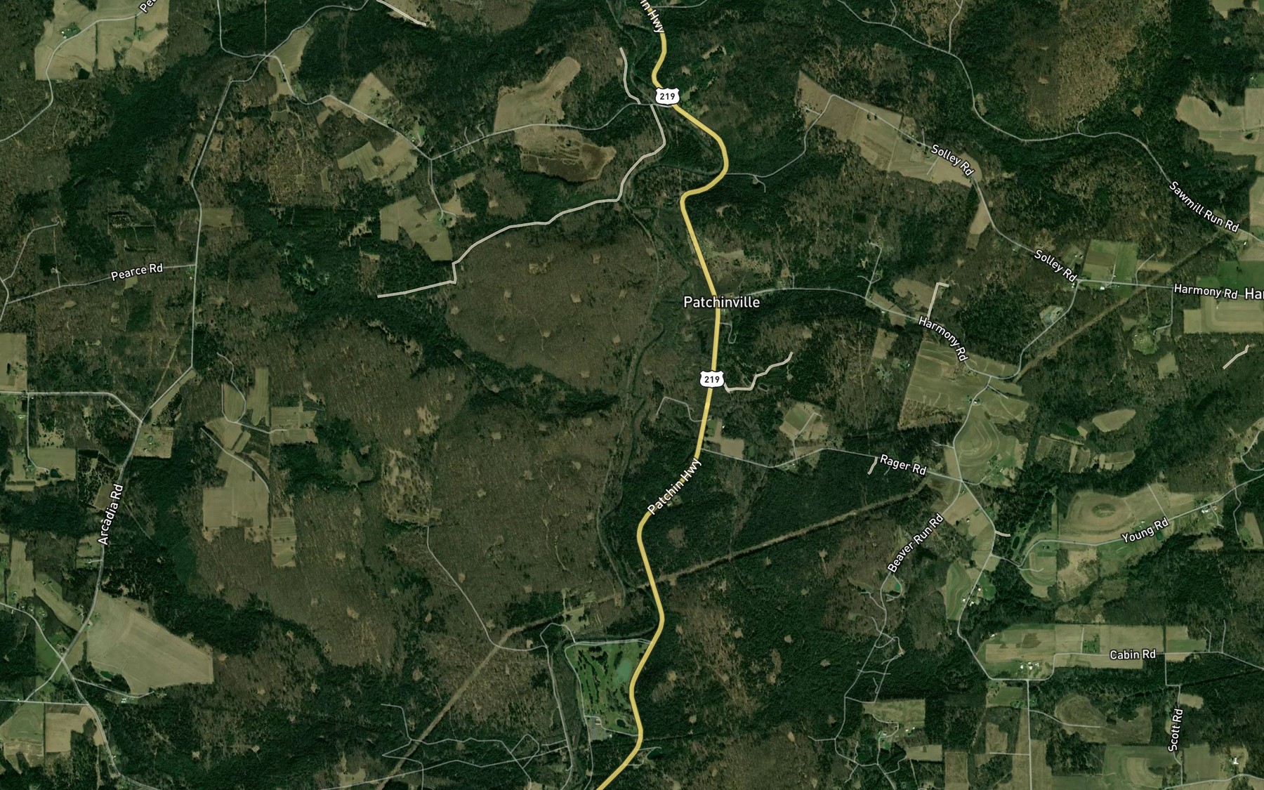 Satellite map of the Boiling Spring Run