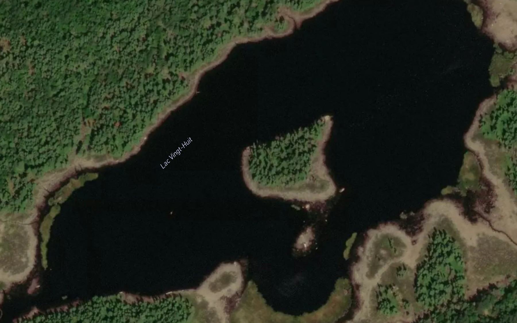 Satellite map of the Lac Vingt-Huit