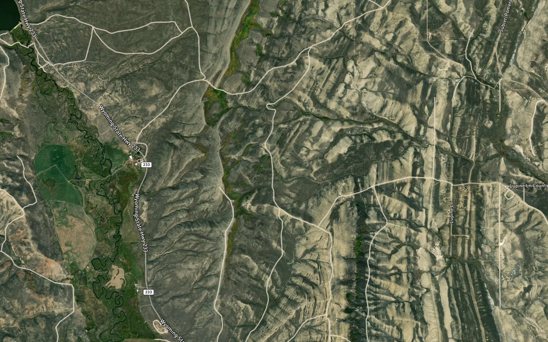 Satellite map of the Van Gilder Spring