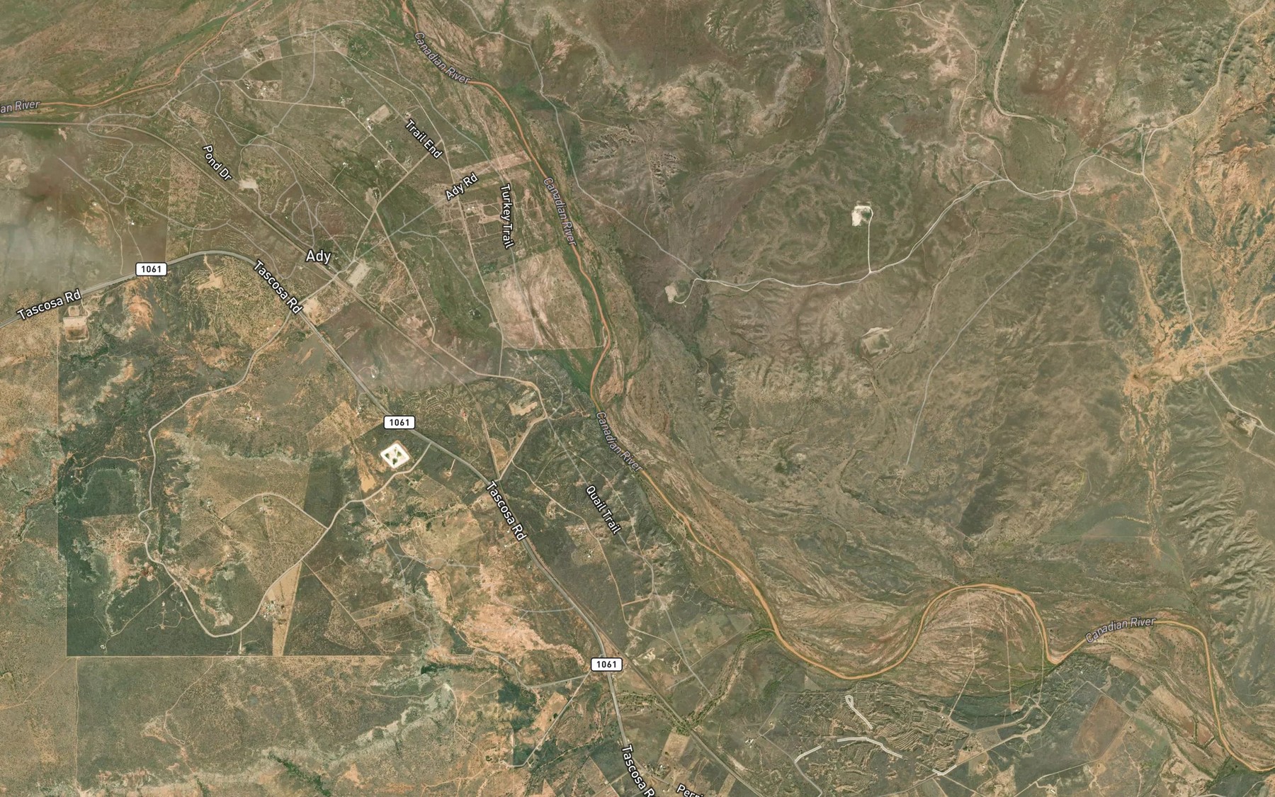 Satellite map of the Sand Creek