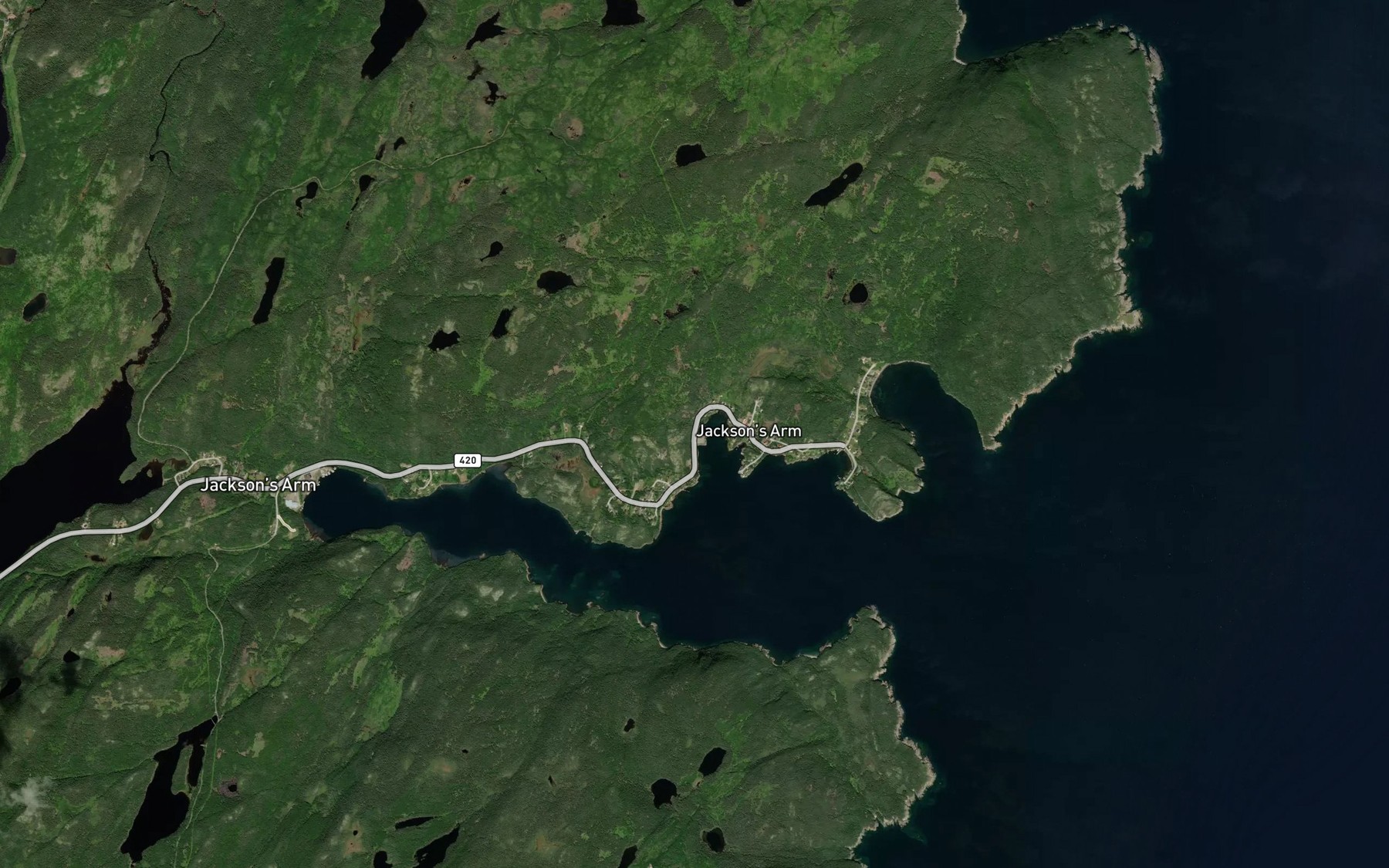 Satellite map of the Schooner Cove