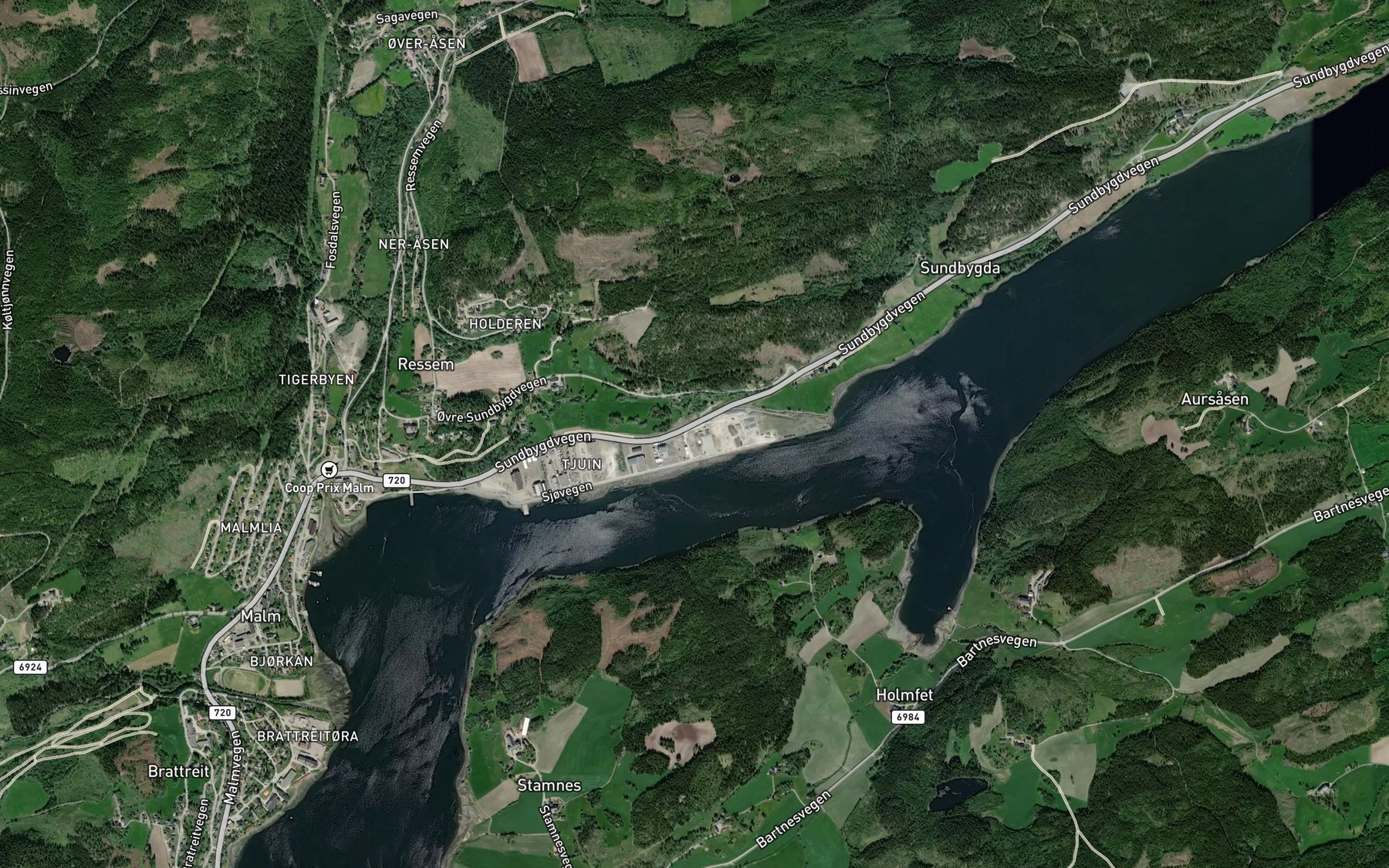 Satellite map of the Oldervika