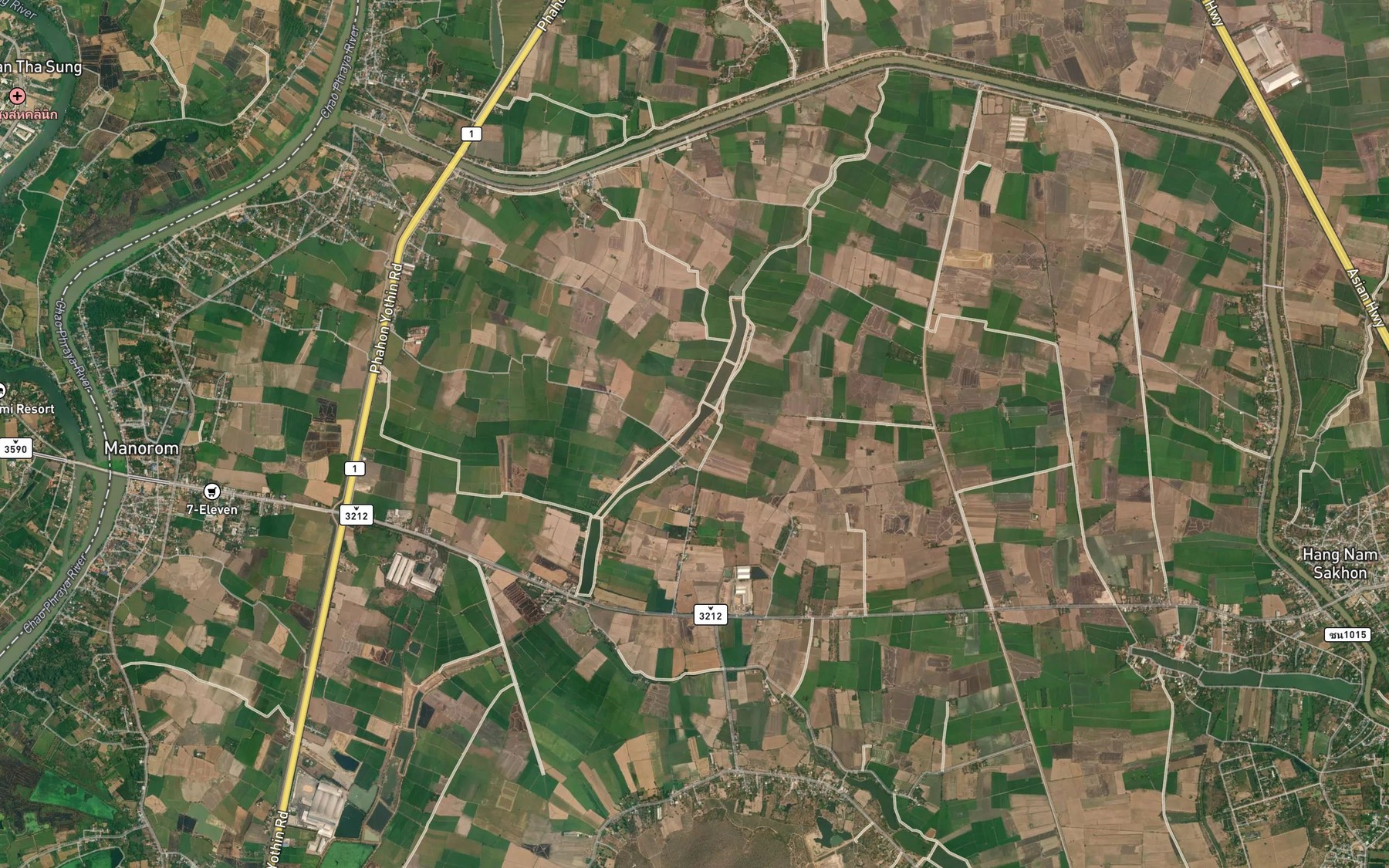 Satellite map of the Bueng Thap Pla