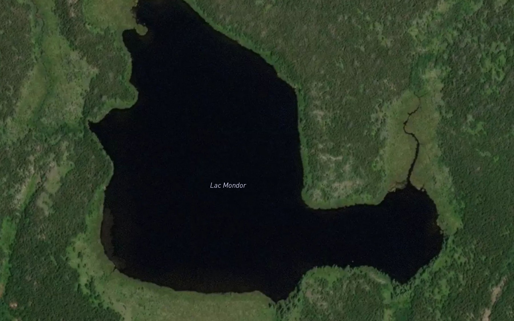 Satellite map of the Lac Mondor