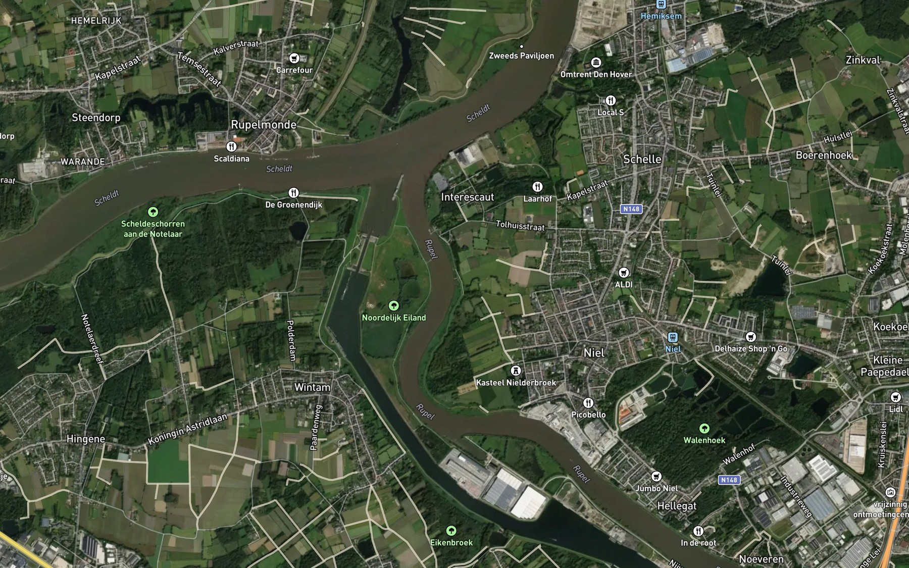 Satellite map of the Wullebeek