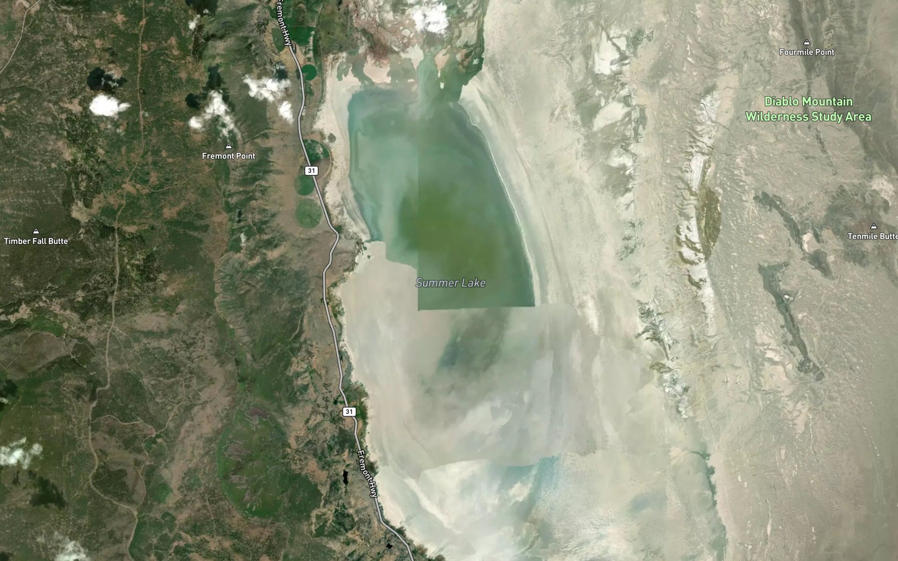 Satellite map of the Summer Lake