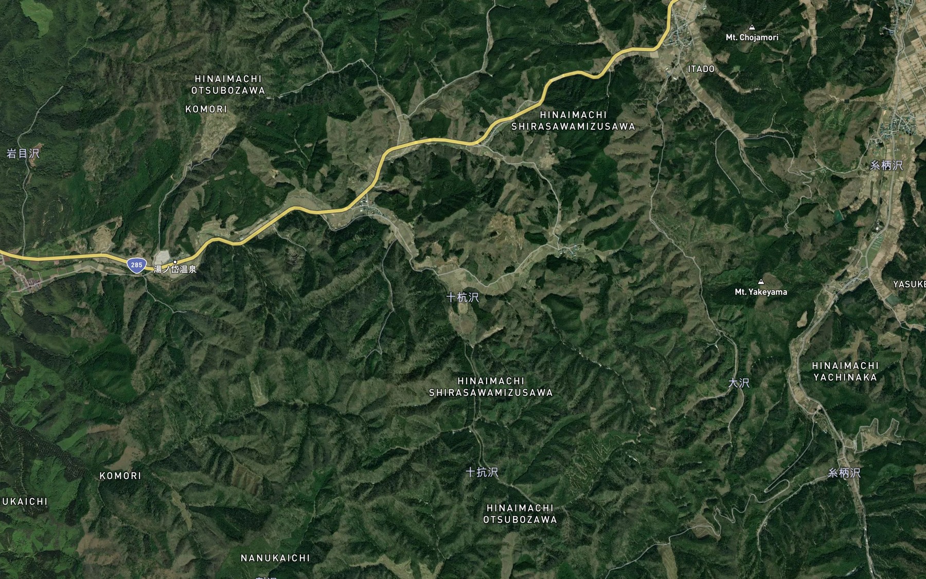 Satellite map of the Jiko Zawa