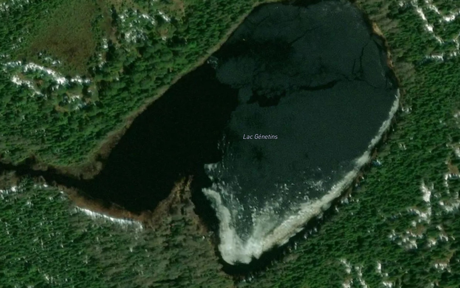Satellite map of the Lac Genetins