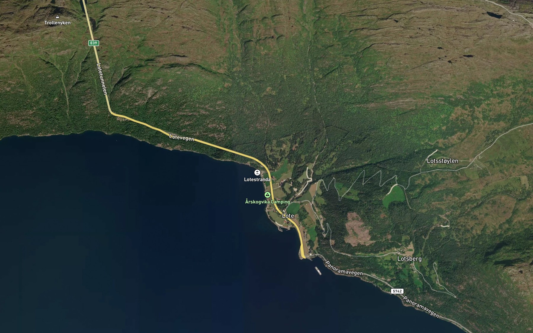 Satellite map of the Arskogvika