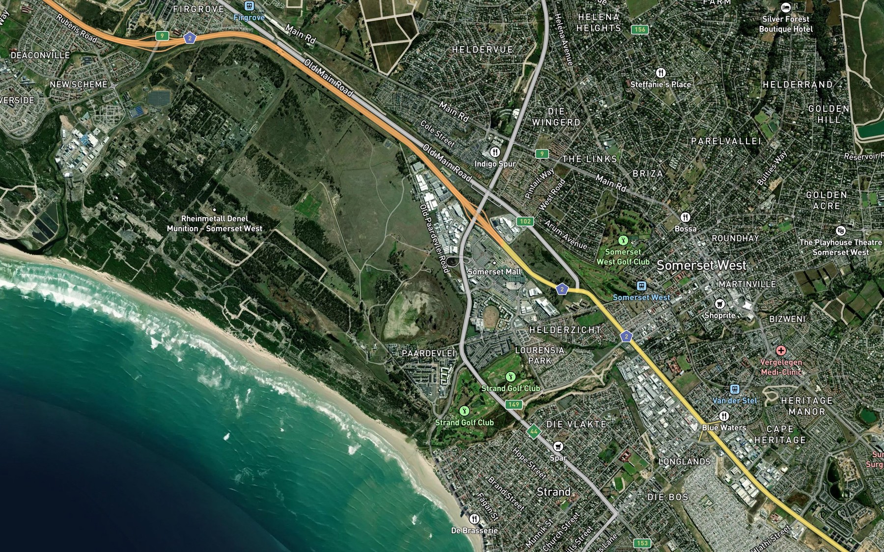 Satellite map of the Groot Paardevlei