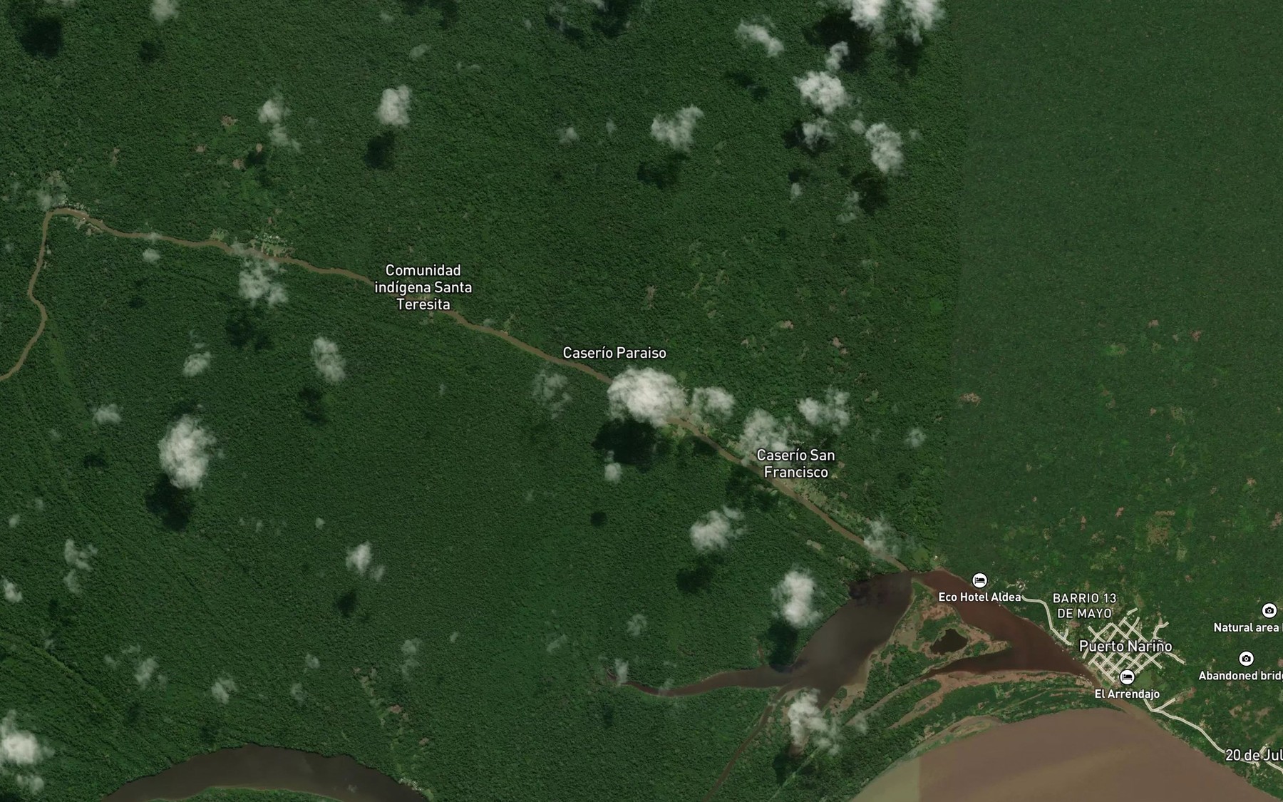 Satellite map of the Rio Loreto Yacu