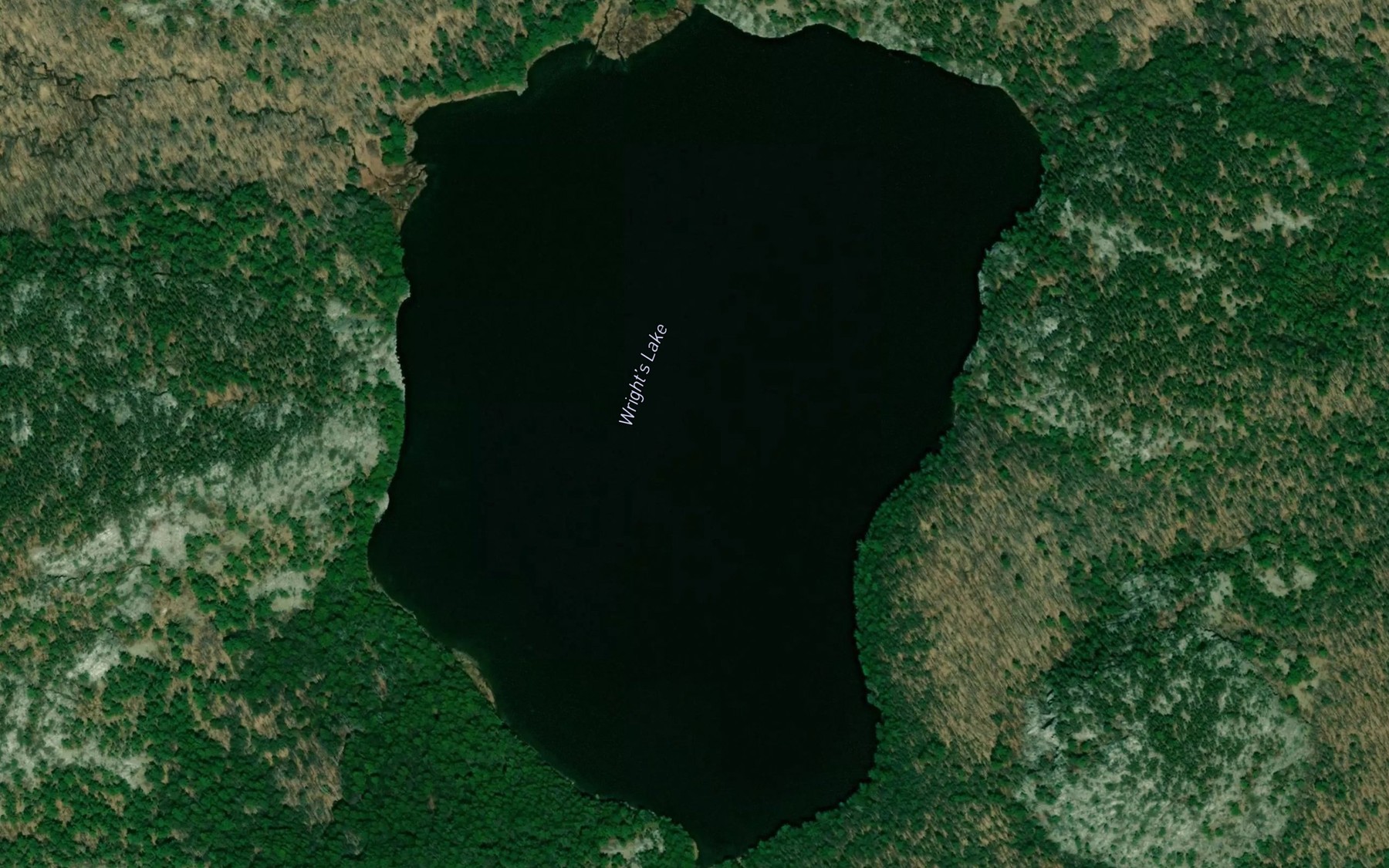Satellite map of the Wright's Lake