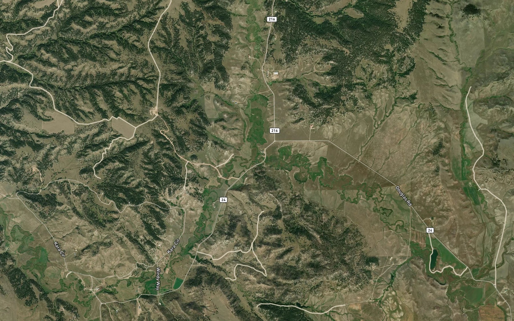 Satellite map of the Beaver Creek