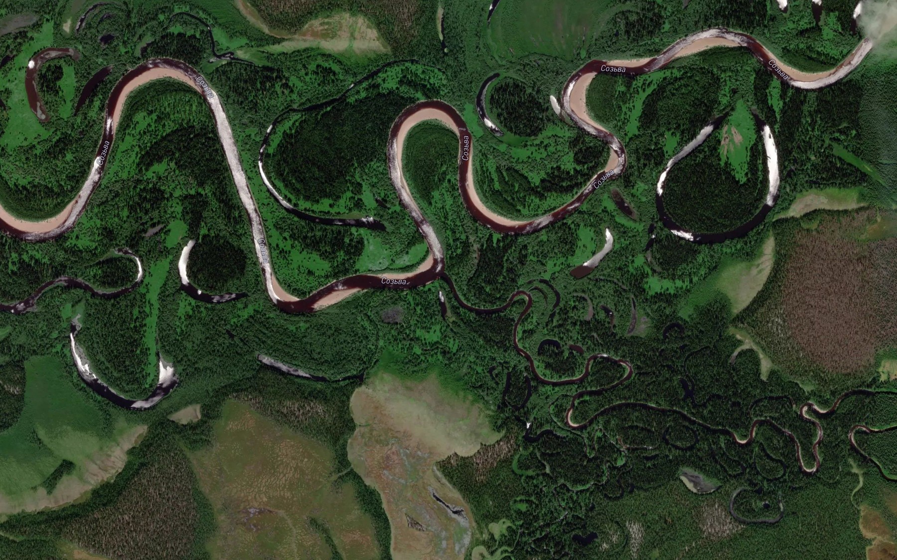 Satellite map of the Chernyy Ruchey