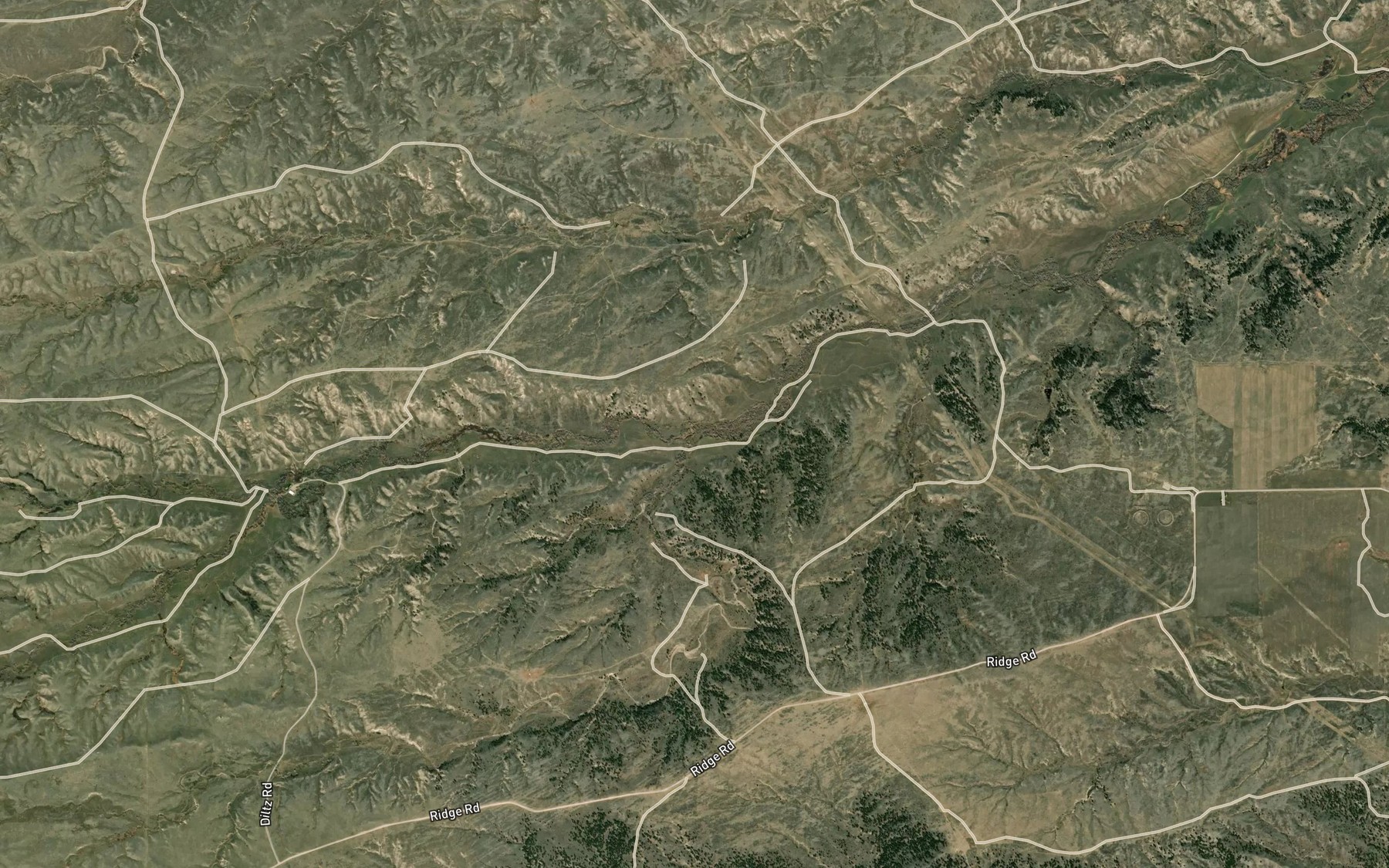 Satellite map of the Pollard Creek